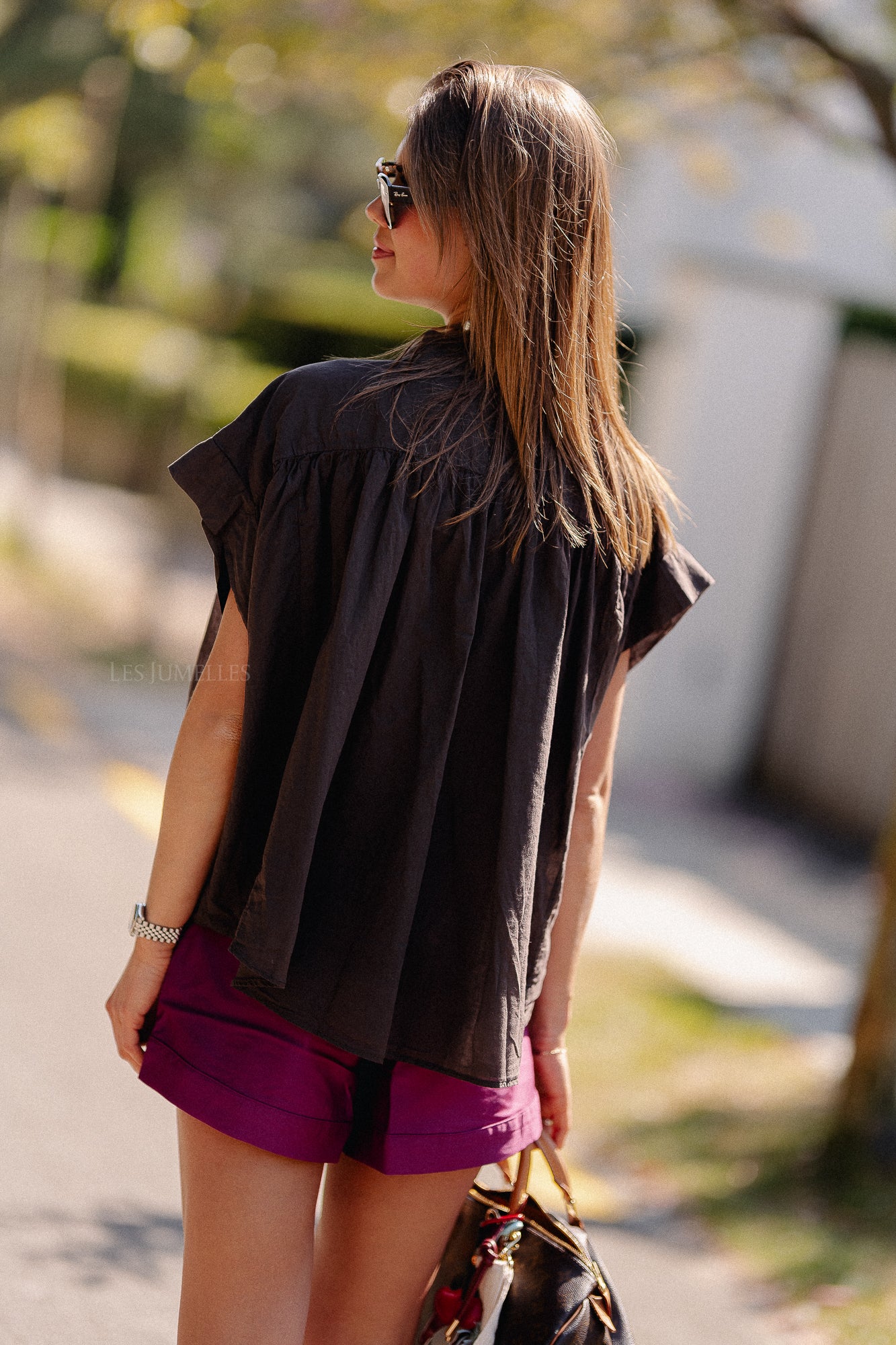 Portia blouse hot chocolate
