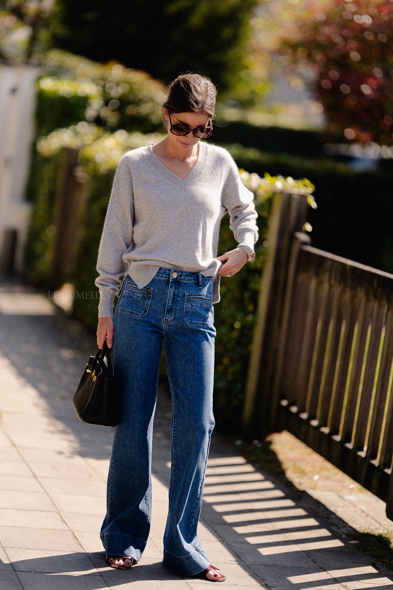 Cosette V-neck jumper light grey