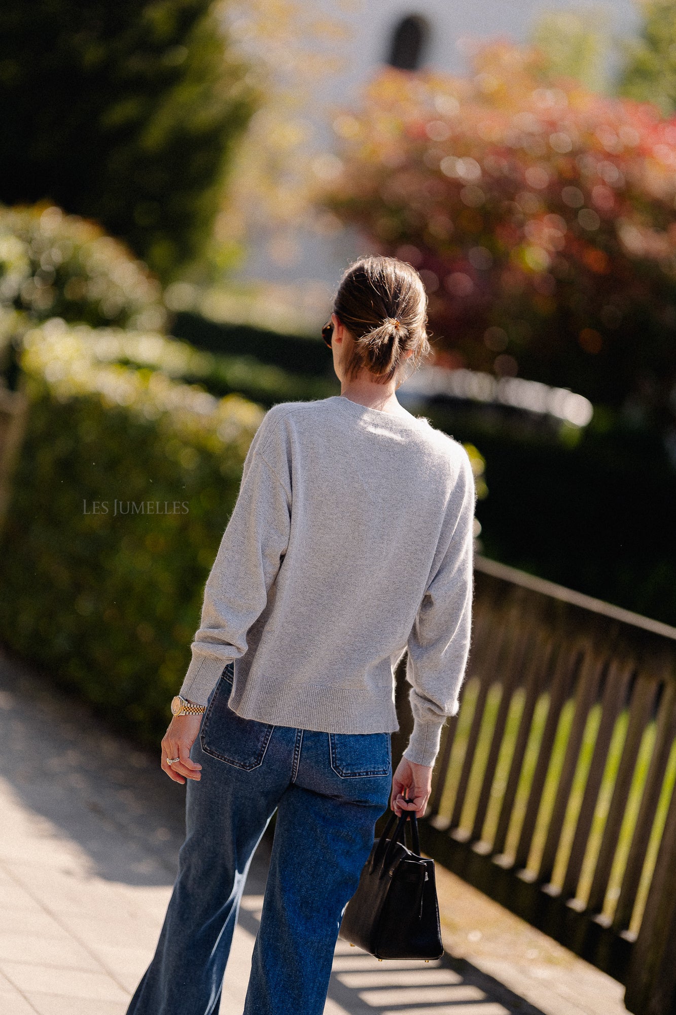 Cosette V-neck jumper light grey