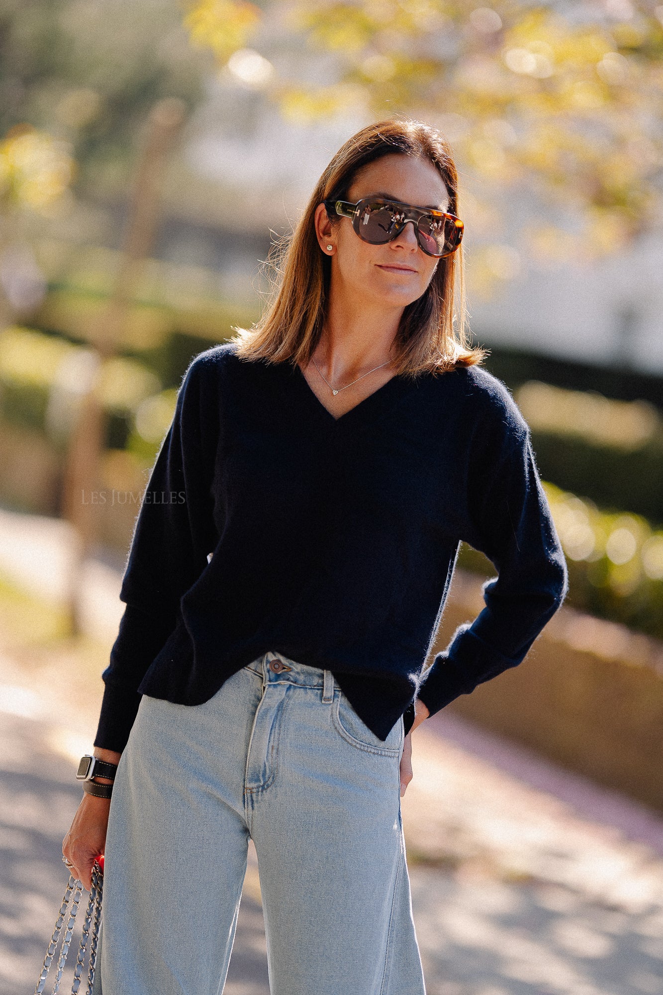 Cosette V-neck jumper navy