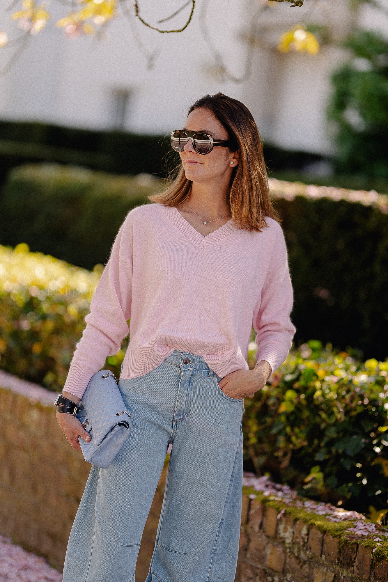 Cosette V-neck jumper baby rose