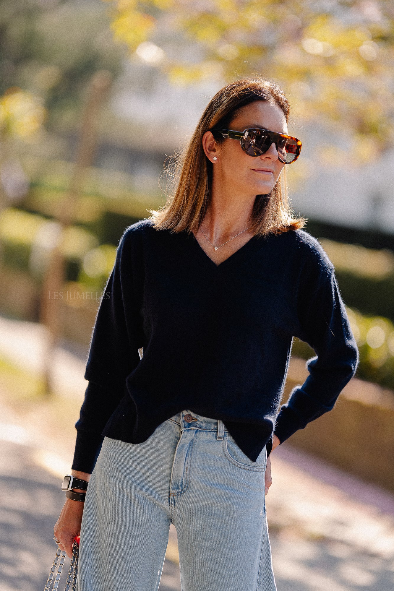 Cosette V-neck jumper navy