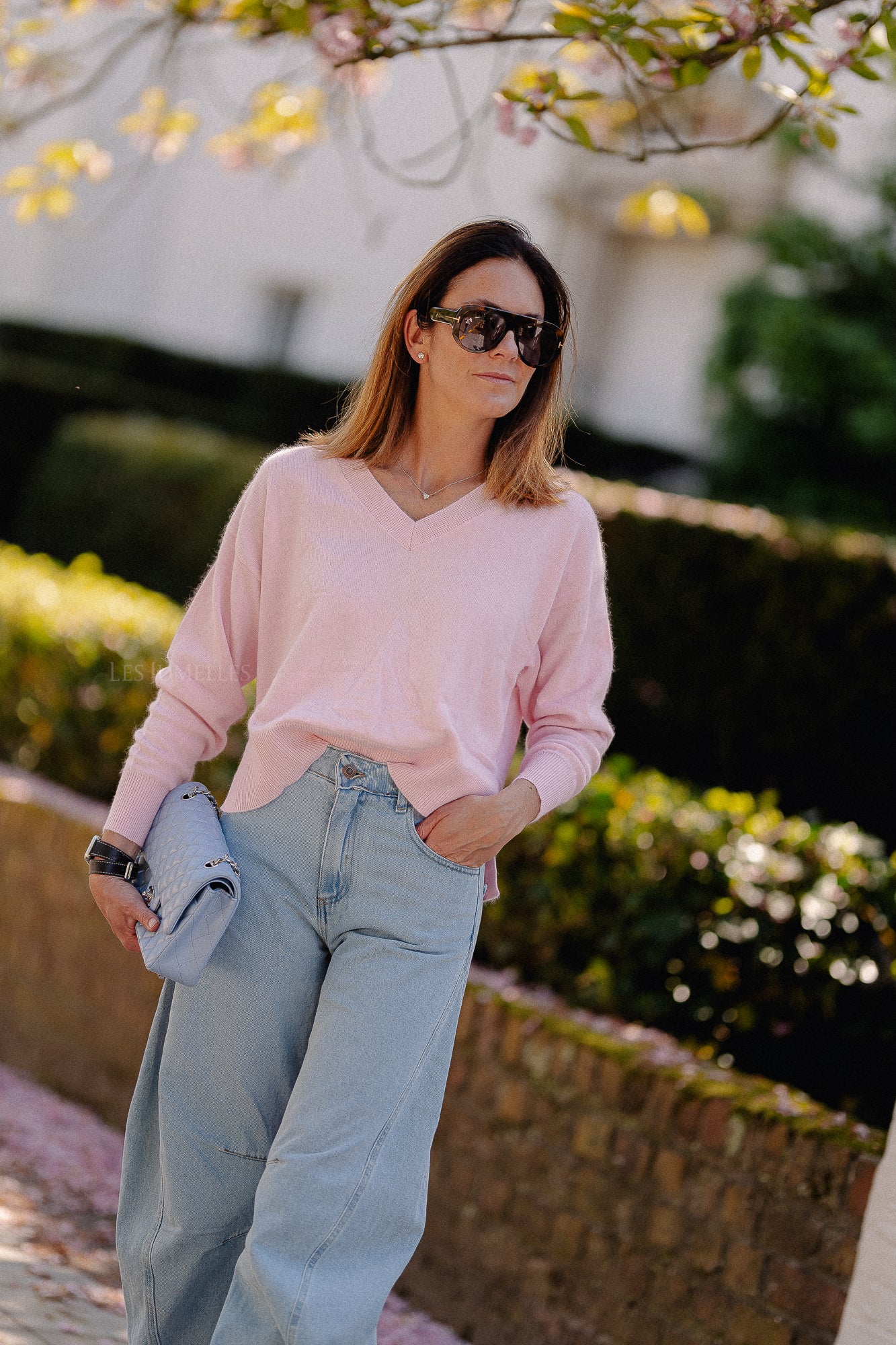 Cosette V-neck jumper baby rose