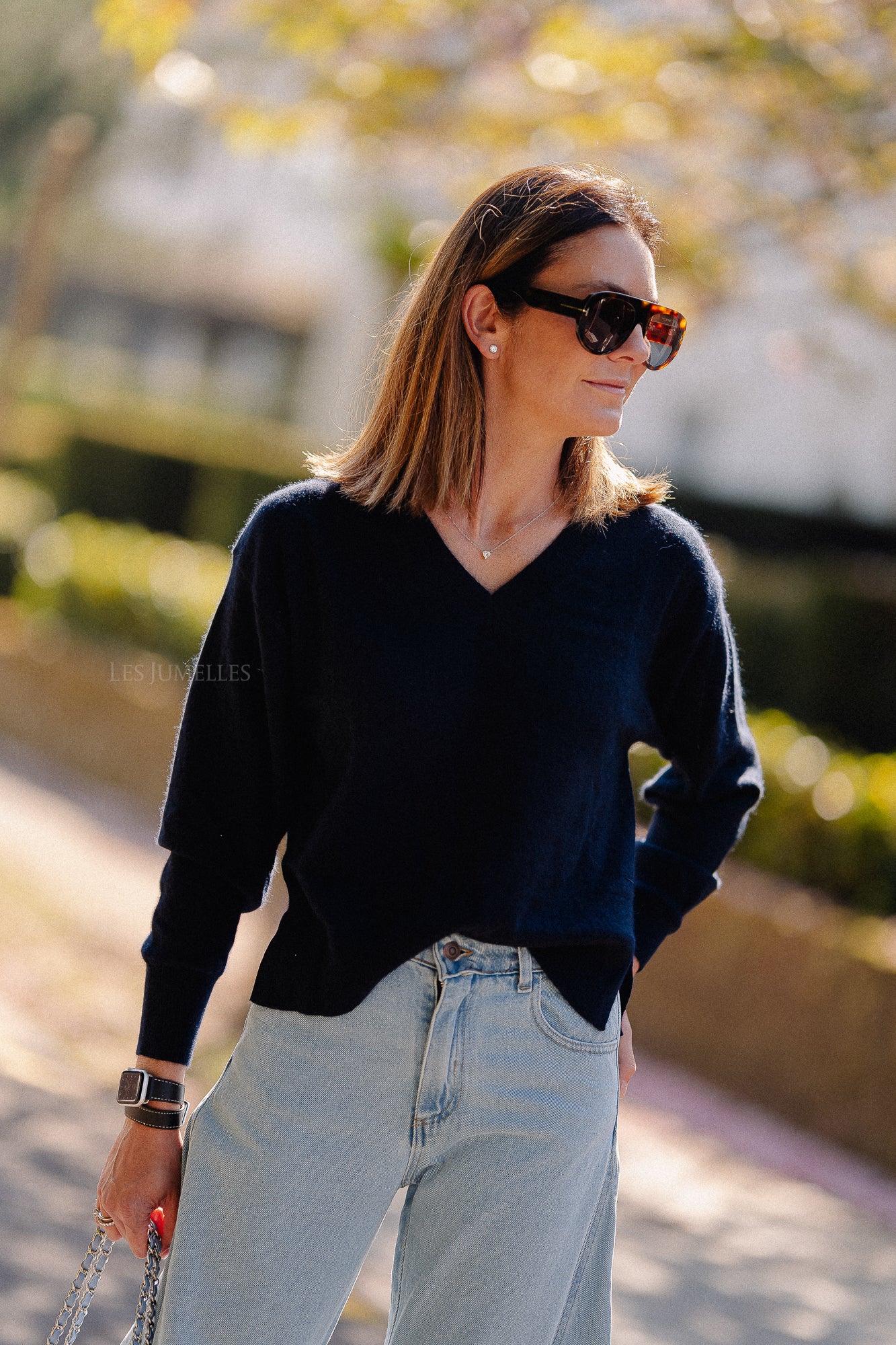 Cosette V-neck jumper navy
