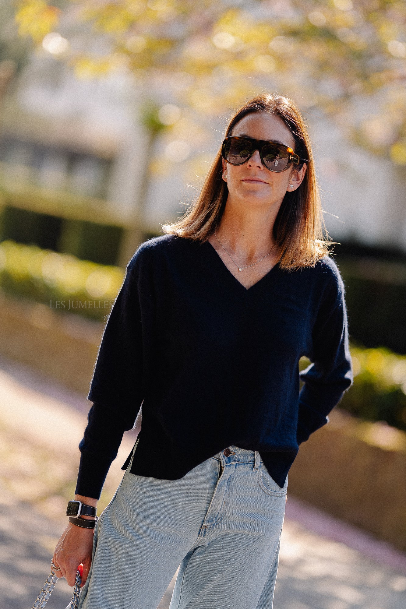 Cosette V-neck jumper navy