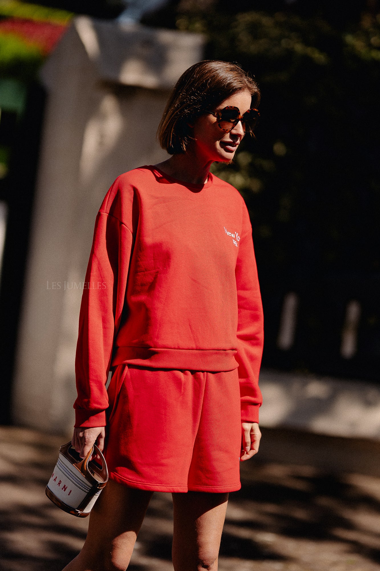 VIHollie HW sweat shorts racing red