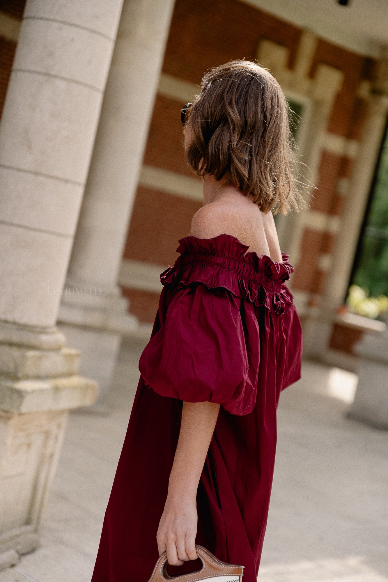 Eleonore off shoulder maxi dress burgundy