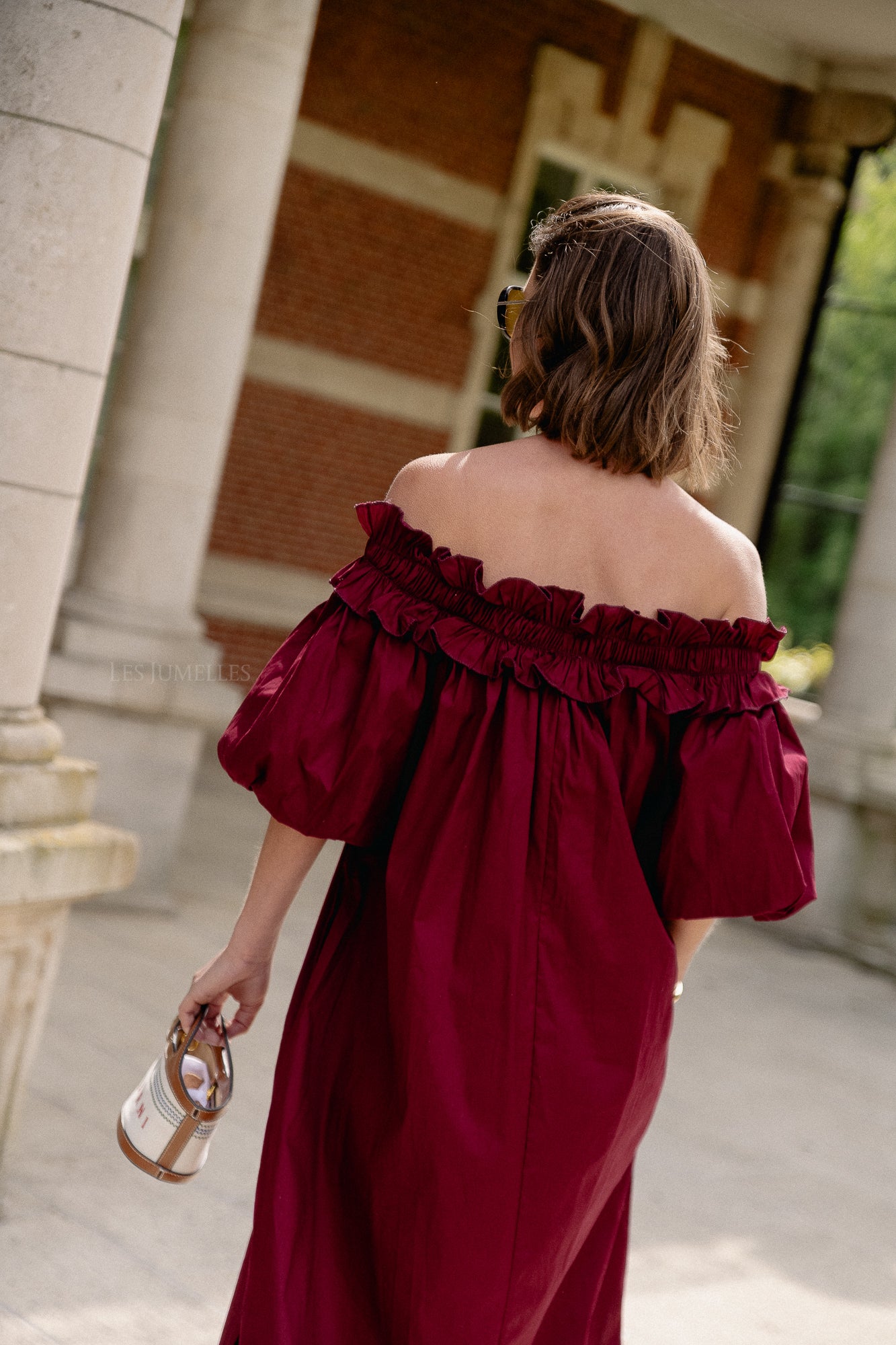 Eleonore off shoulder maxi dress burgundy