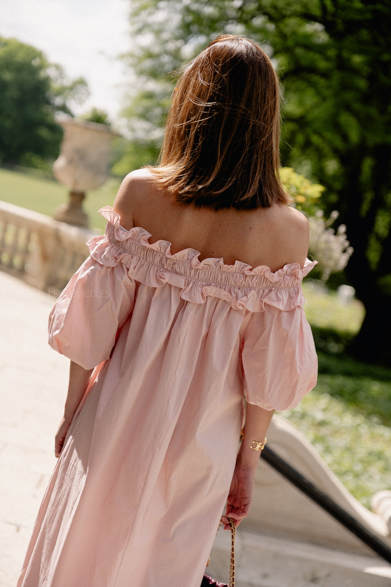 Eleonore off shoulder maxi dress baby pink