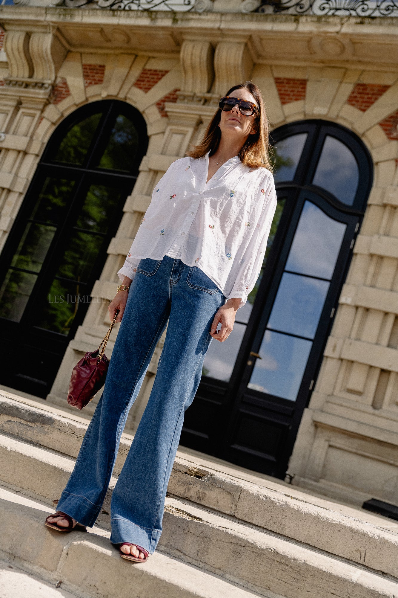 Gaby embroidered blouse white