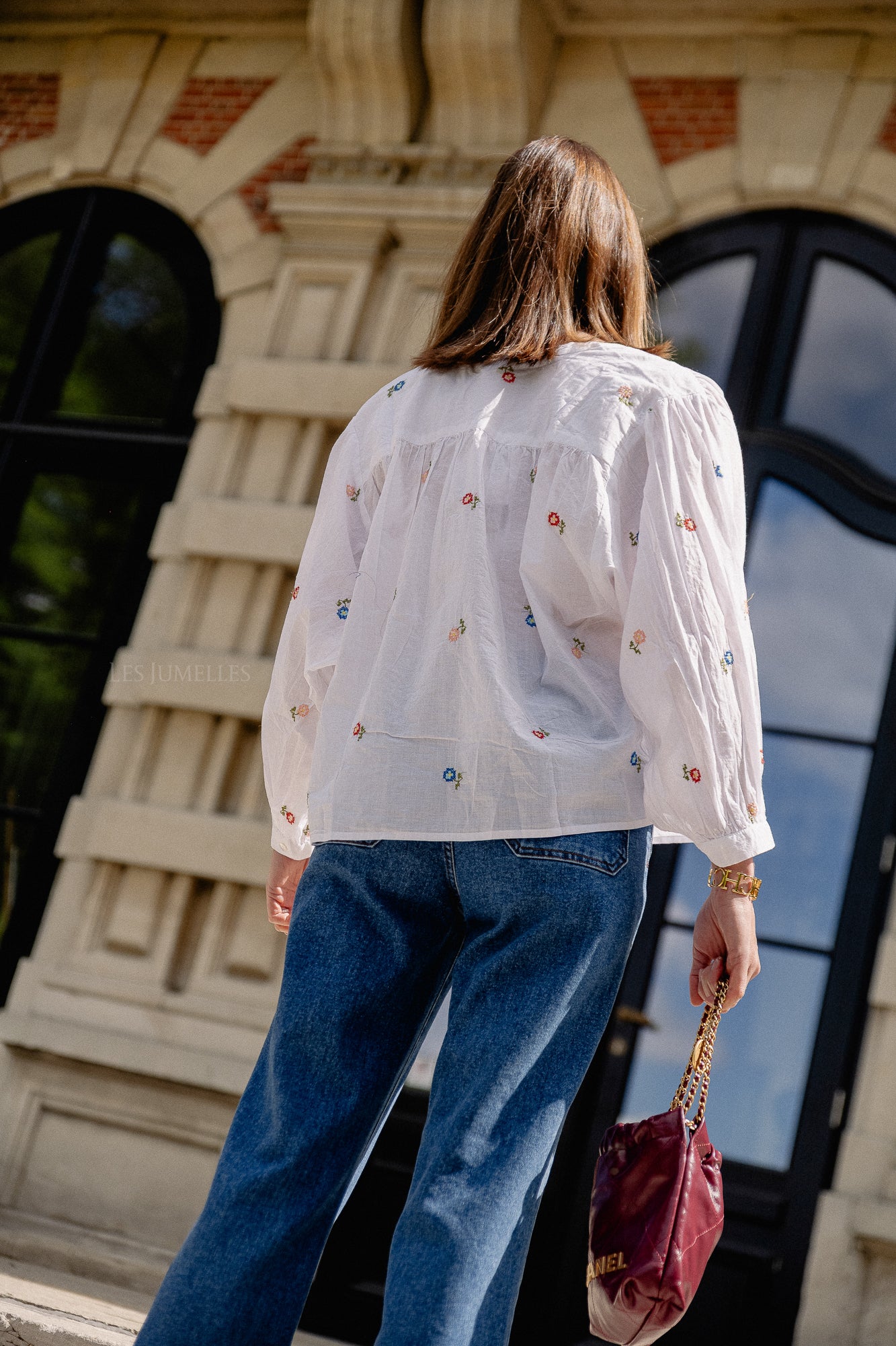Gaby embroidered blouse white