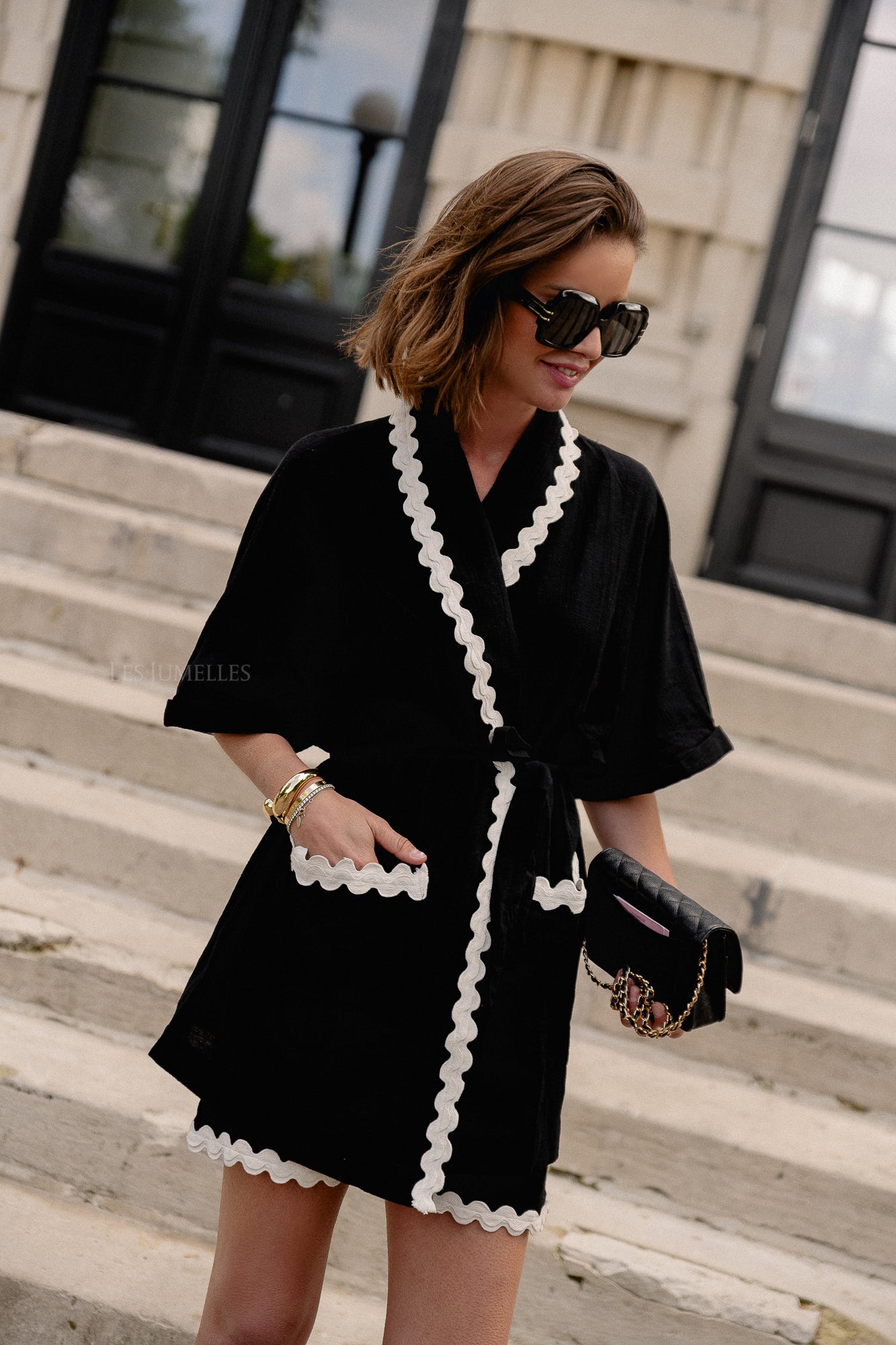 VIManda wavy 2/4 kimono black beauty/birch
