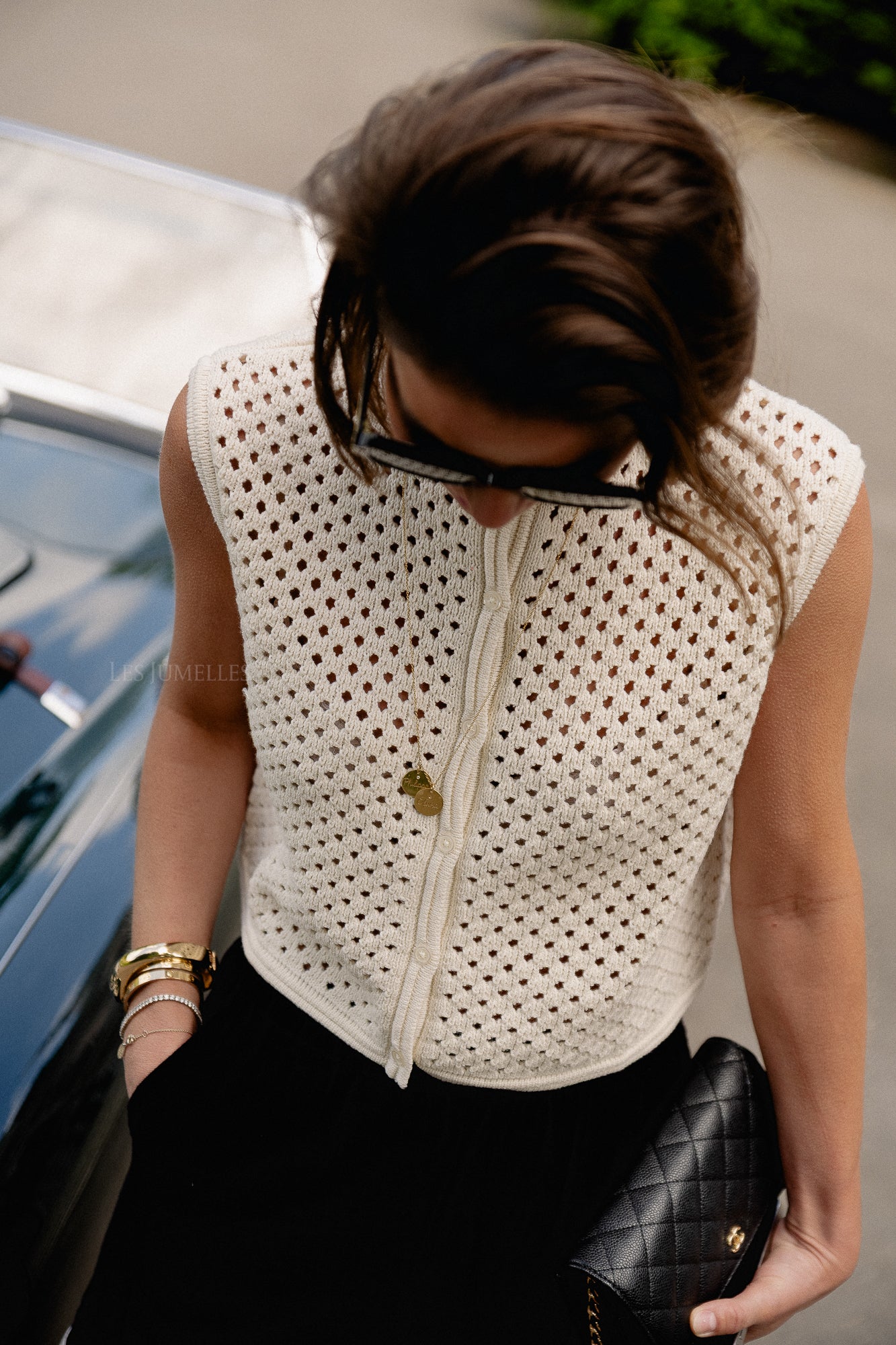 Mina top antique white