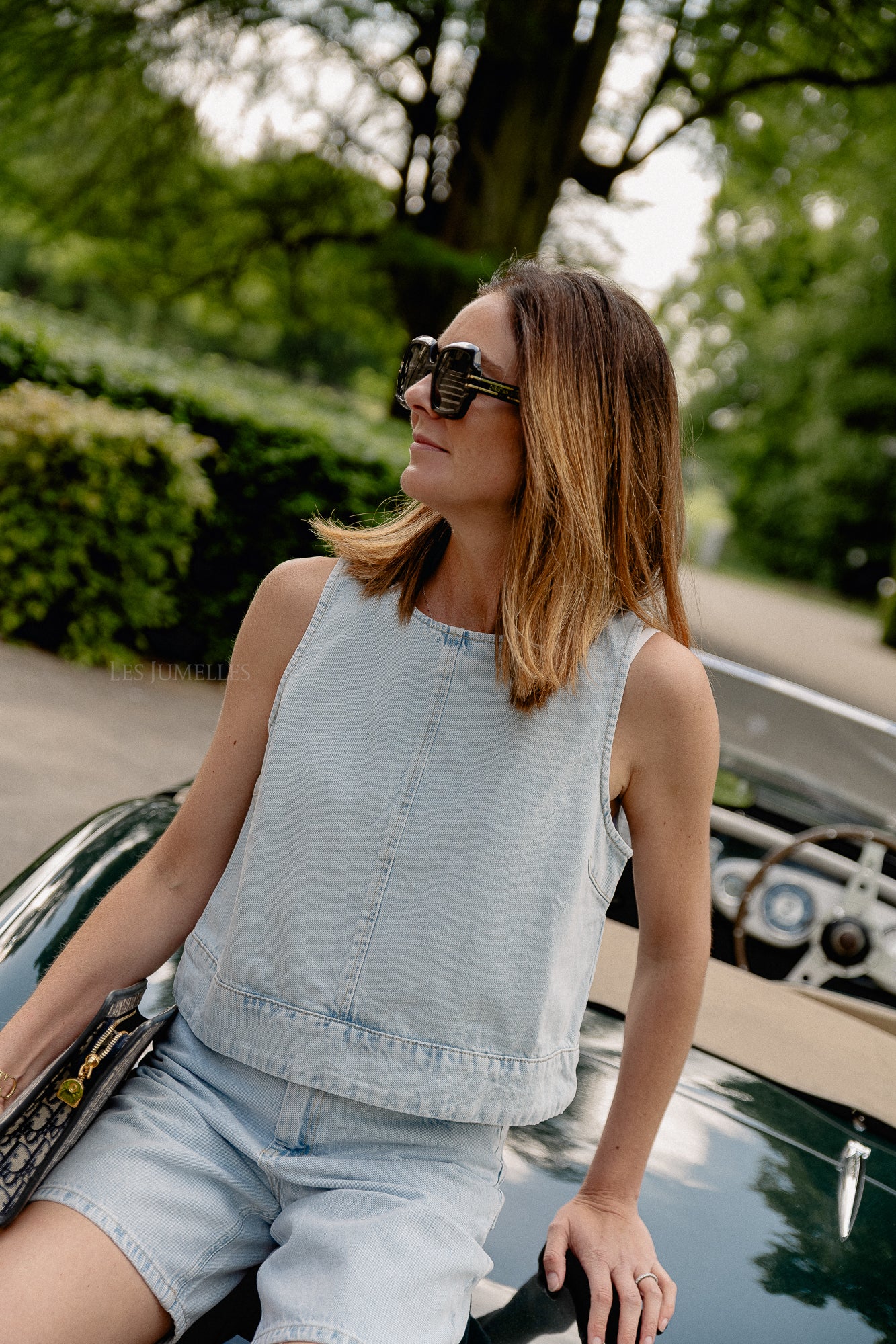 Raina denim top ultra light blue