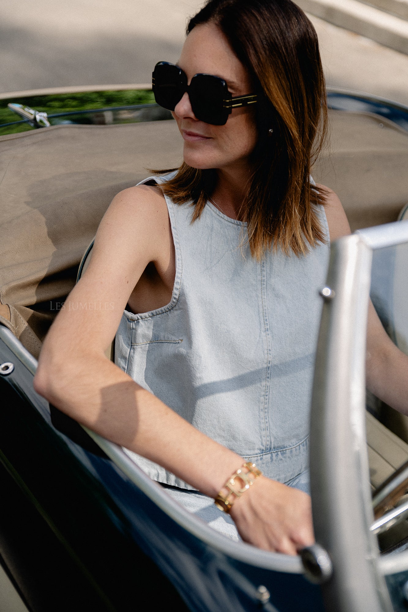 Raina denim top ultra light blue