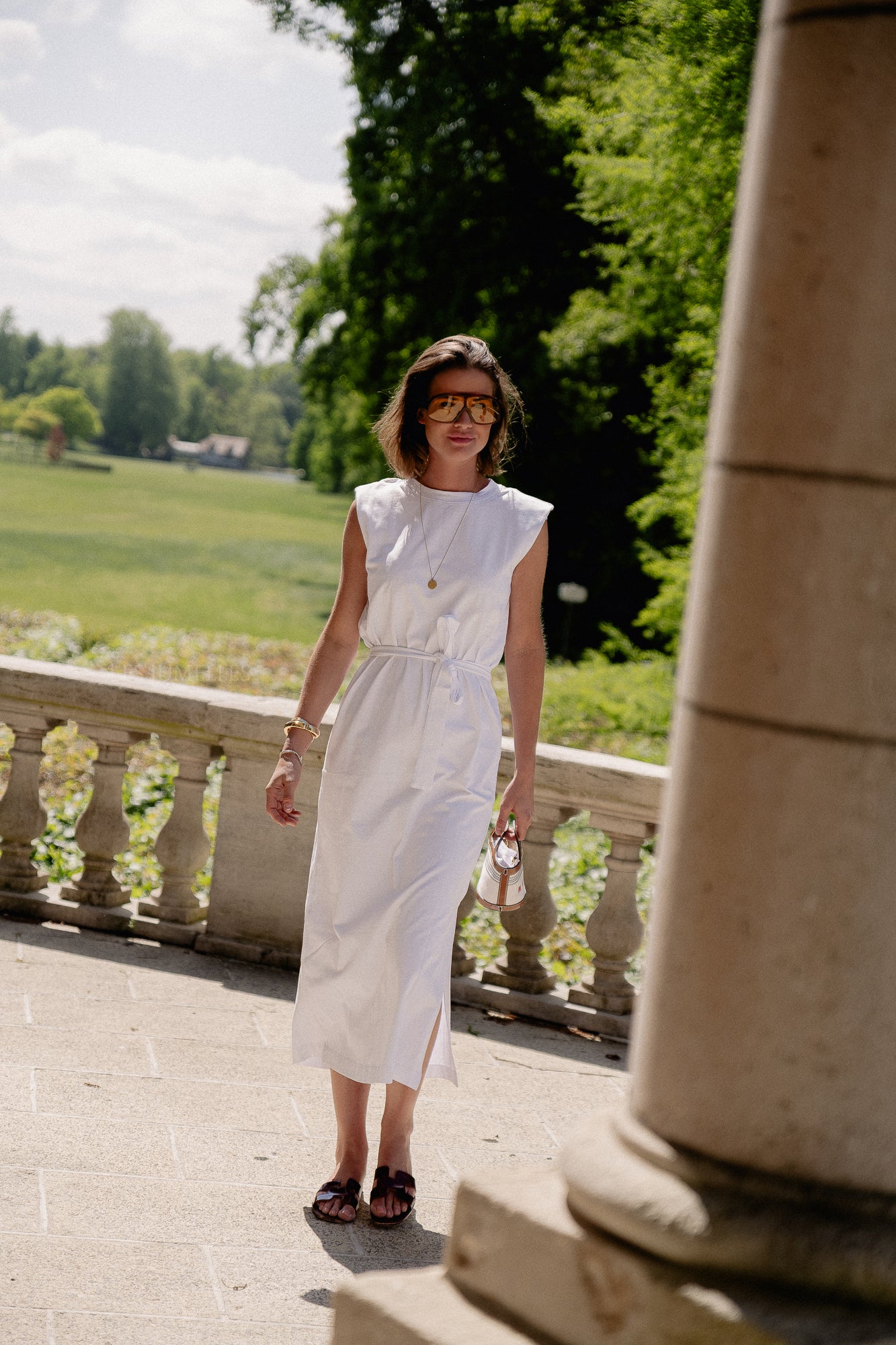SLFHalley shoulderpad ankle dress bright white