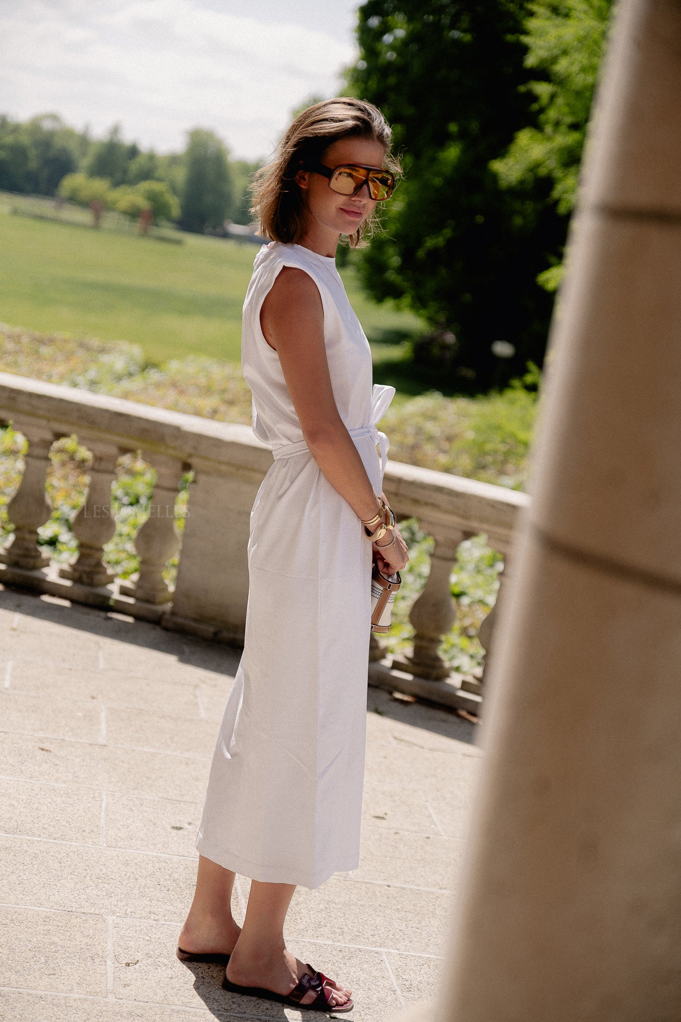 SLFHalley shoulderpad ankle dress bright white