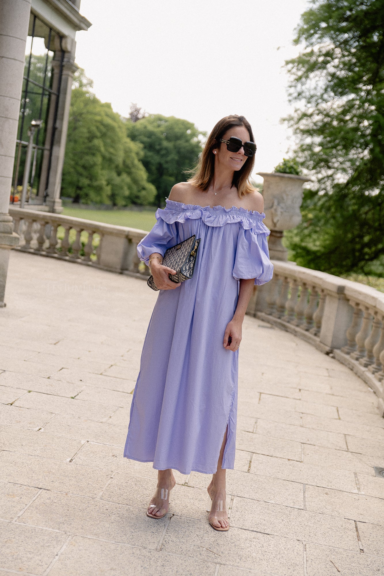 Eleonore off shoulder maxi dress lilac