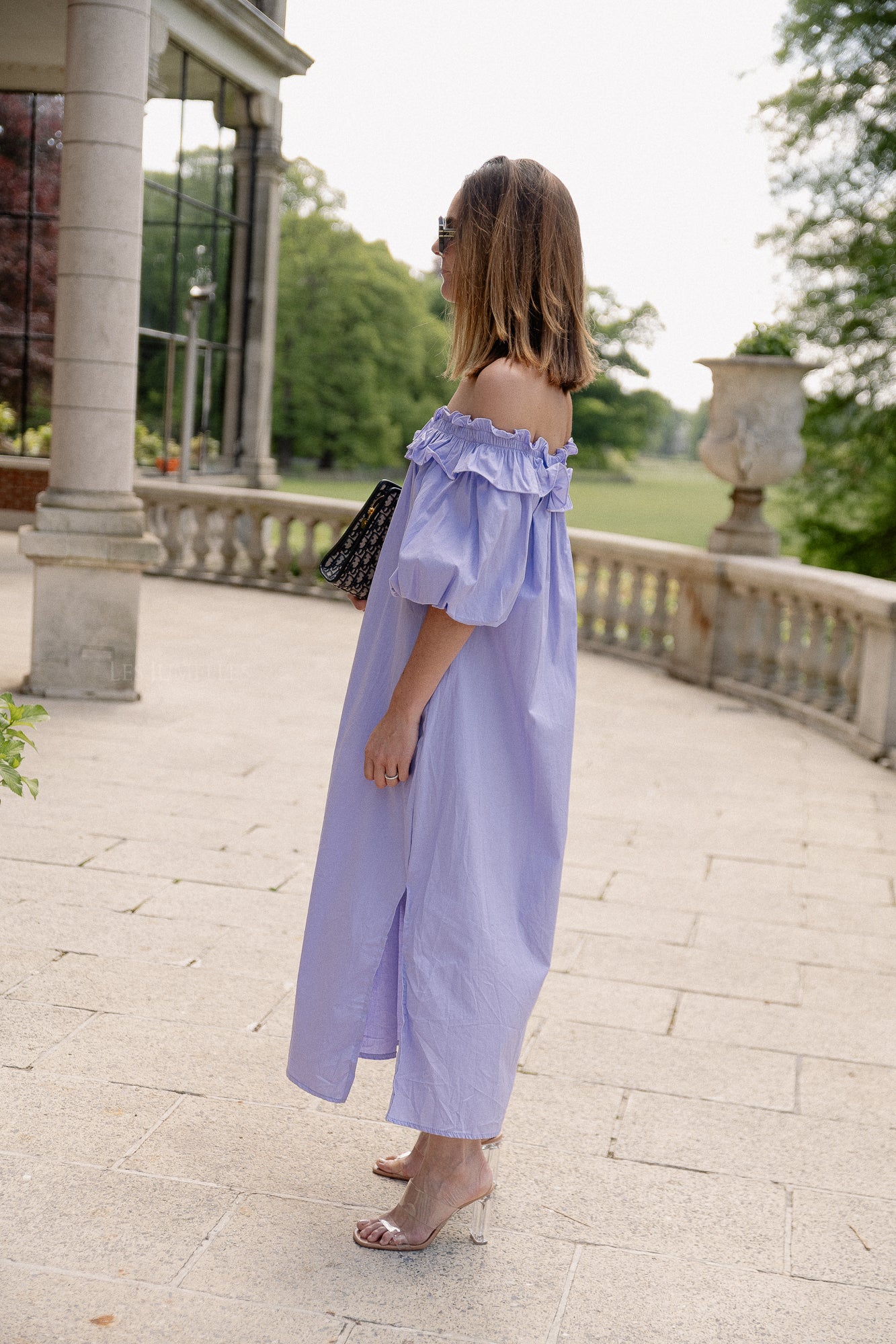 Eleonore off shoulder maxi dress lilac