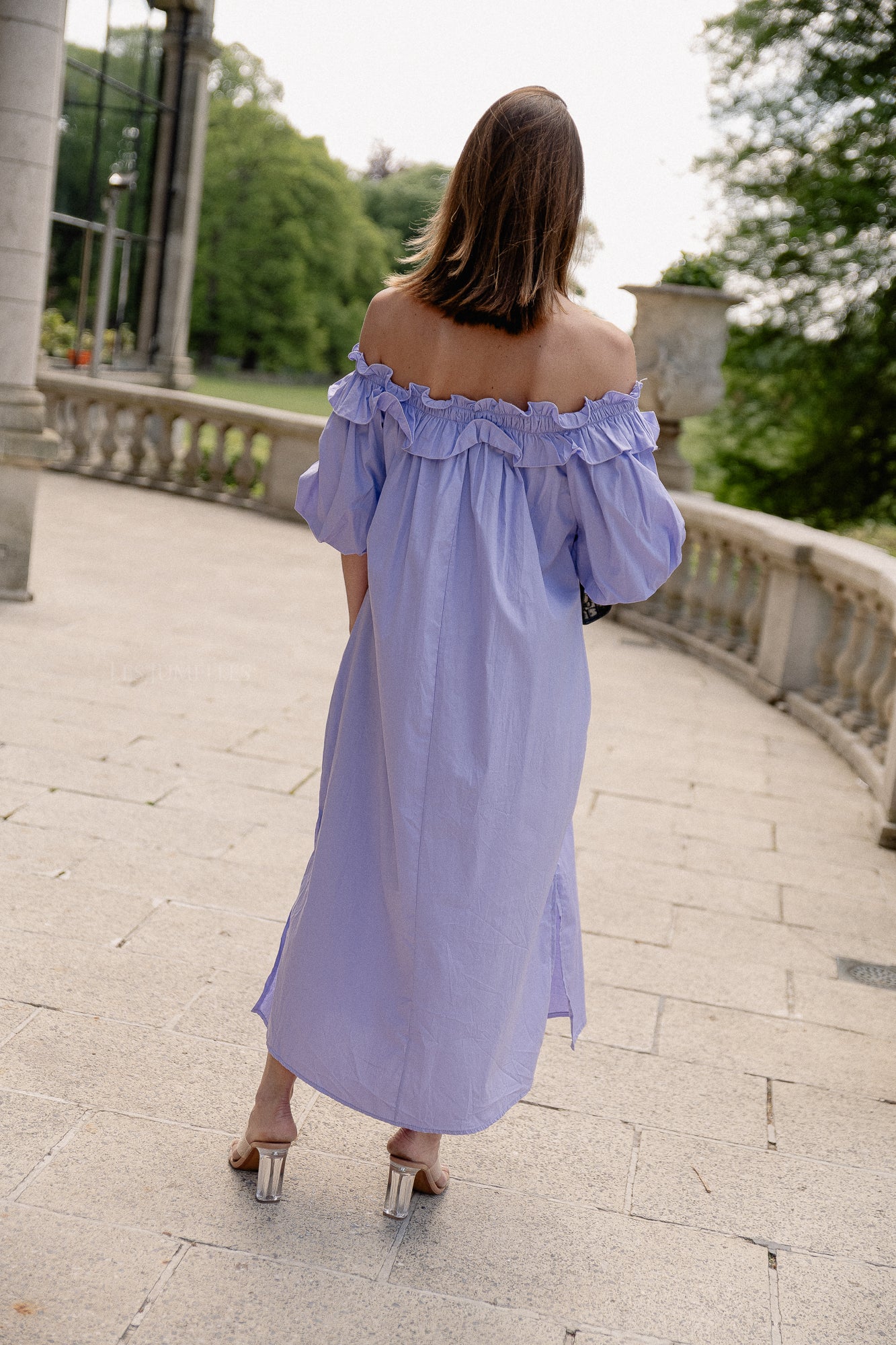 Eleonore off shoulder maxi dress lilac
