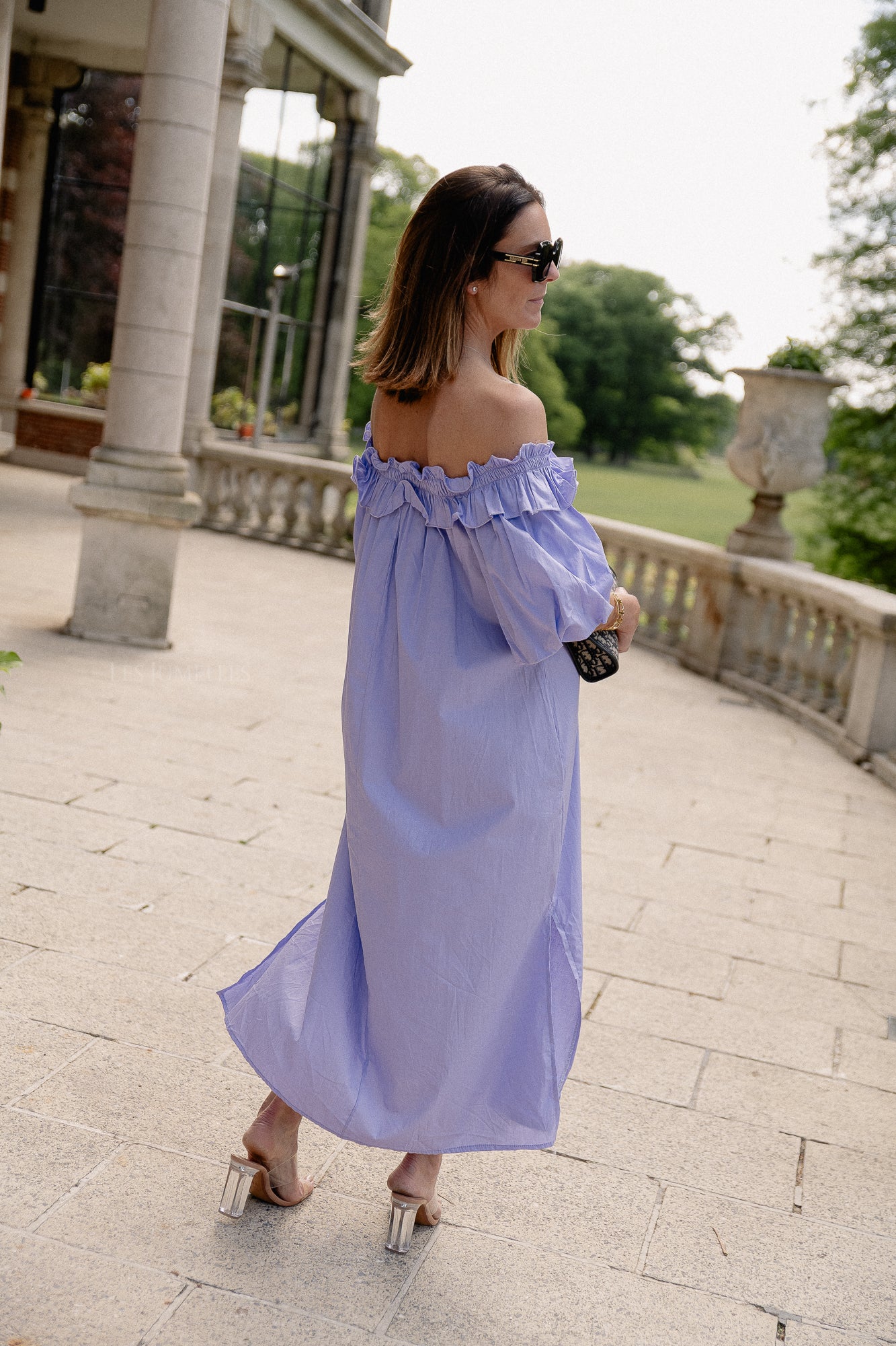 Eleonore off shoulder maxi dress lilac