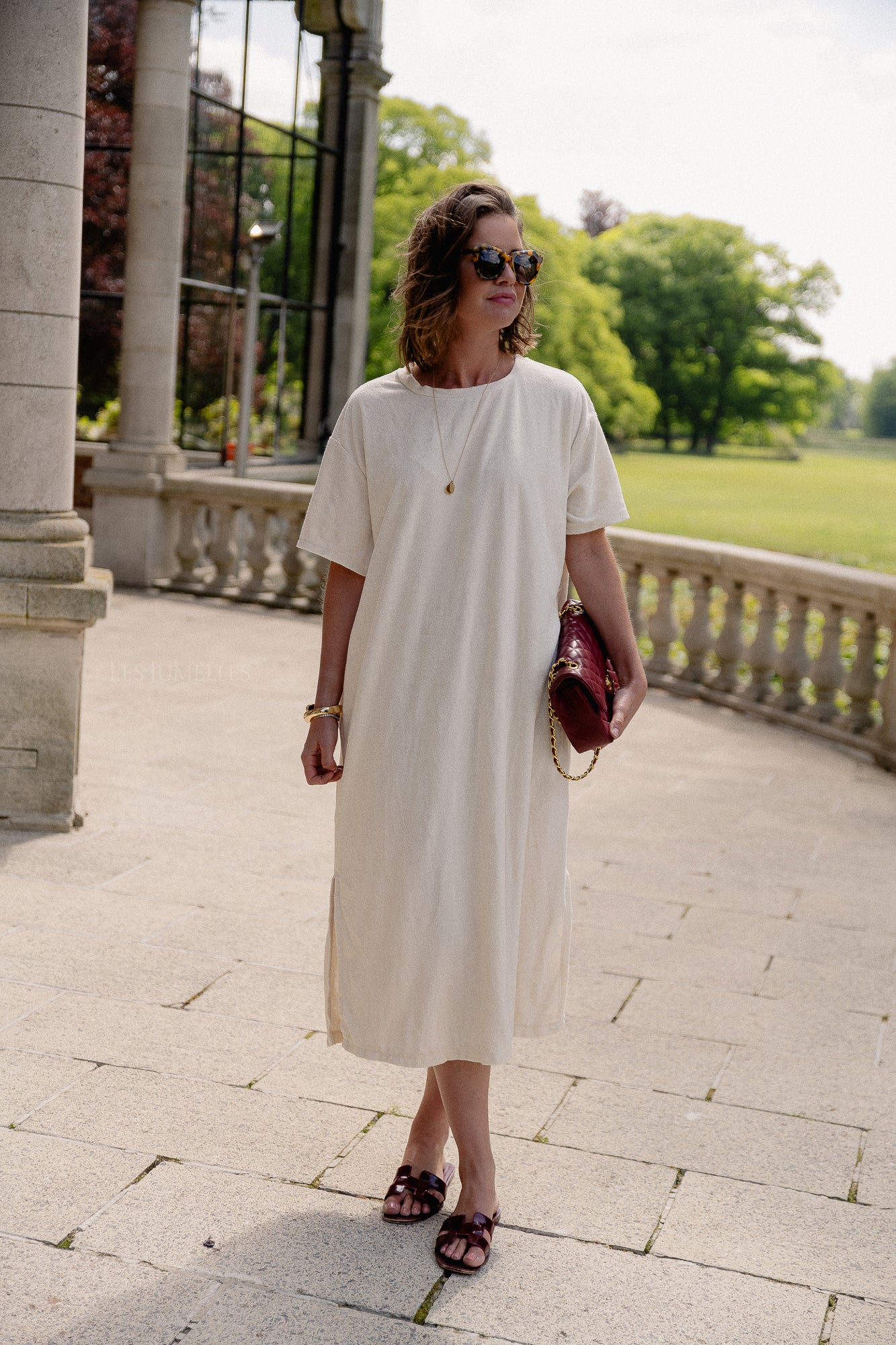 Clara terry dress ecru