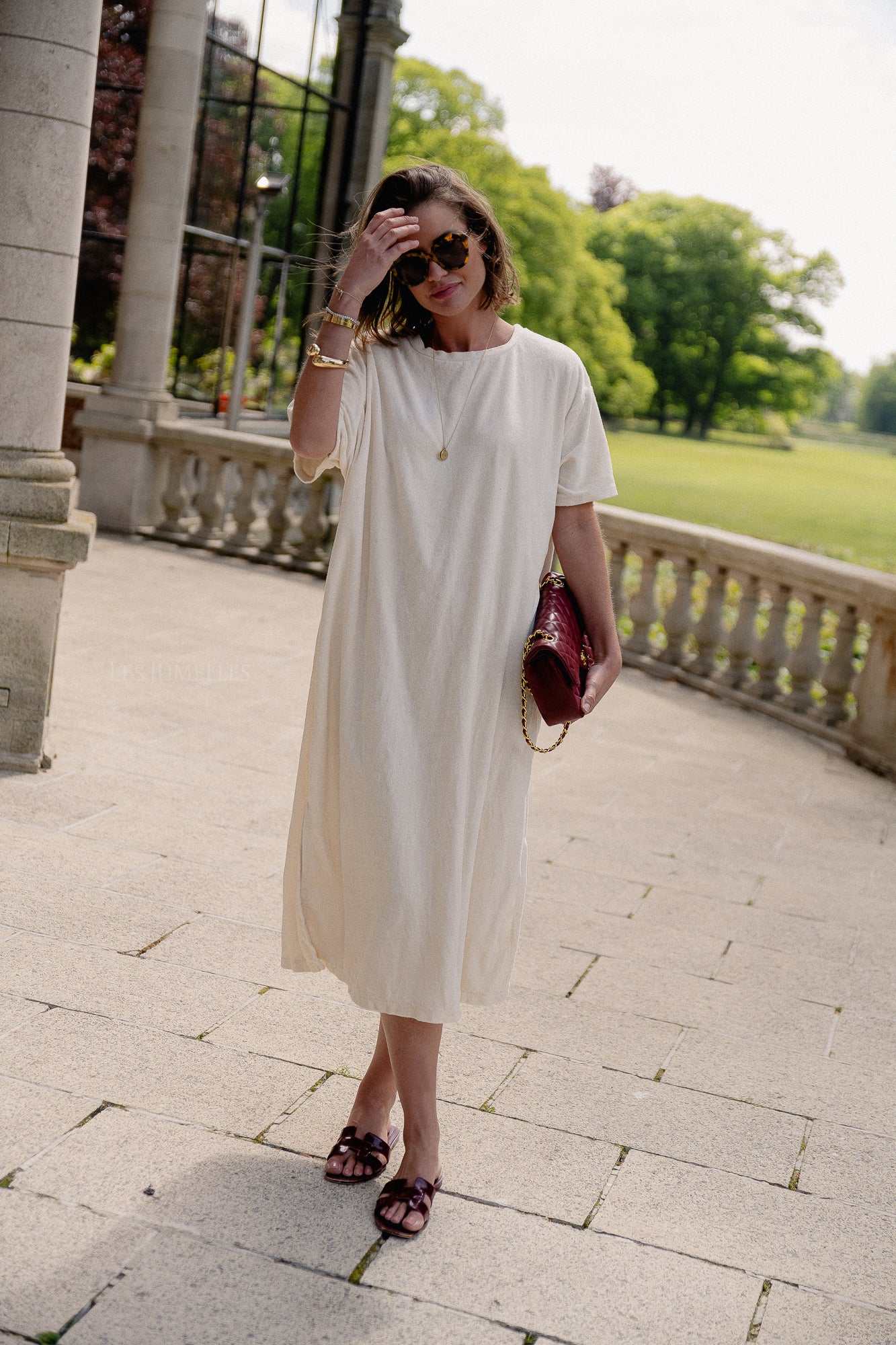 Clara terry dress ecru