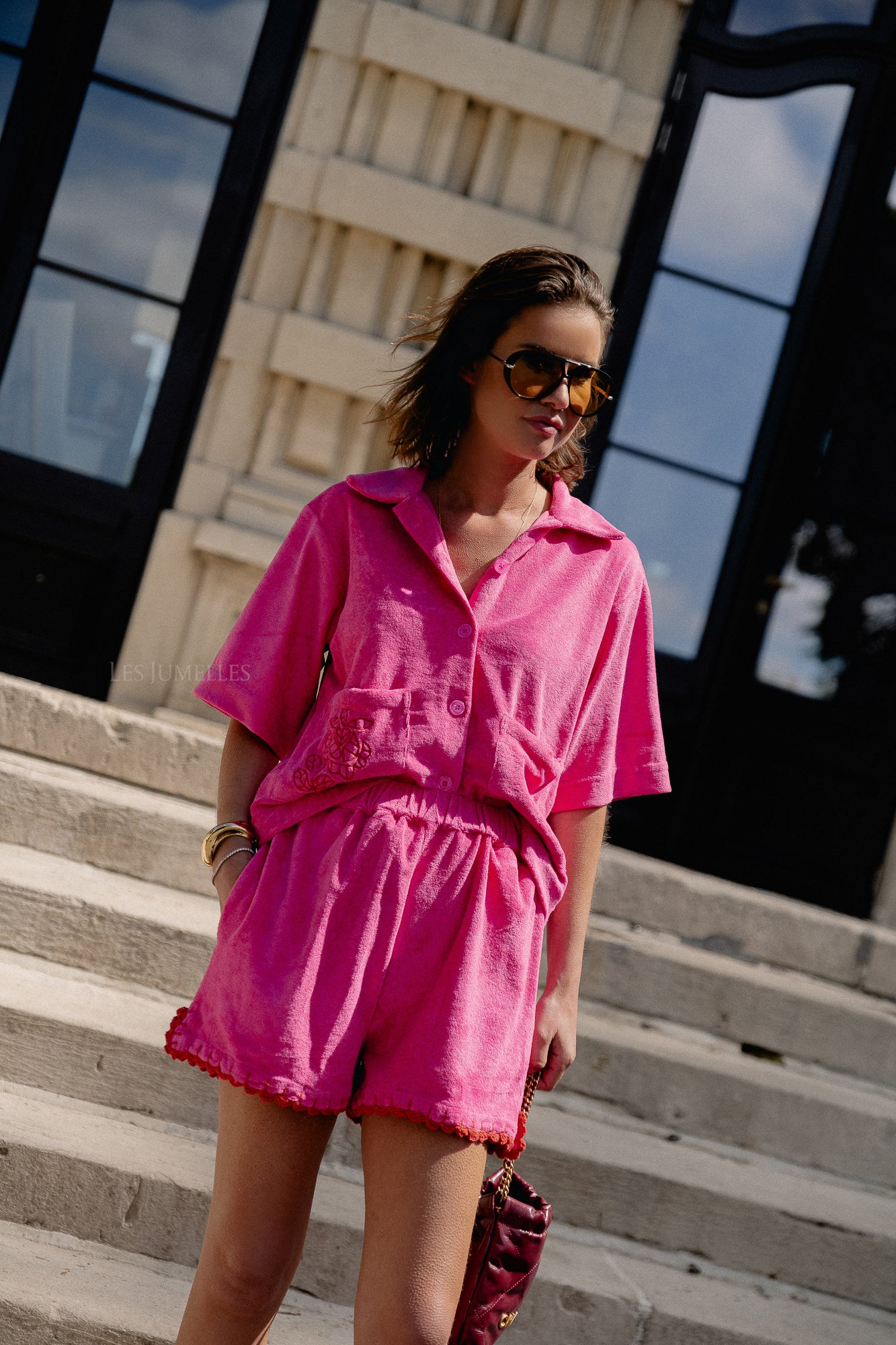 Rosalie terry shorts fuchsia/red