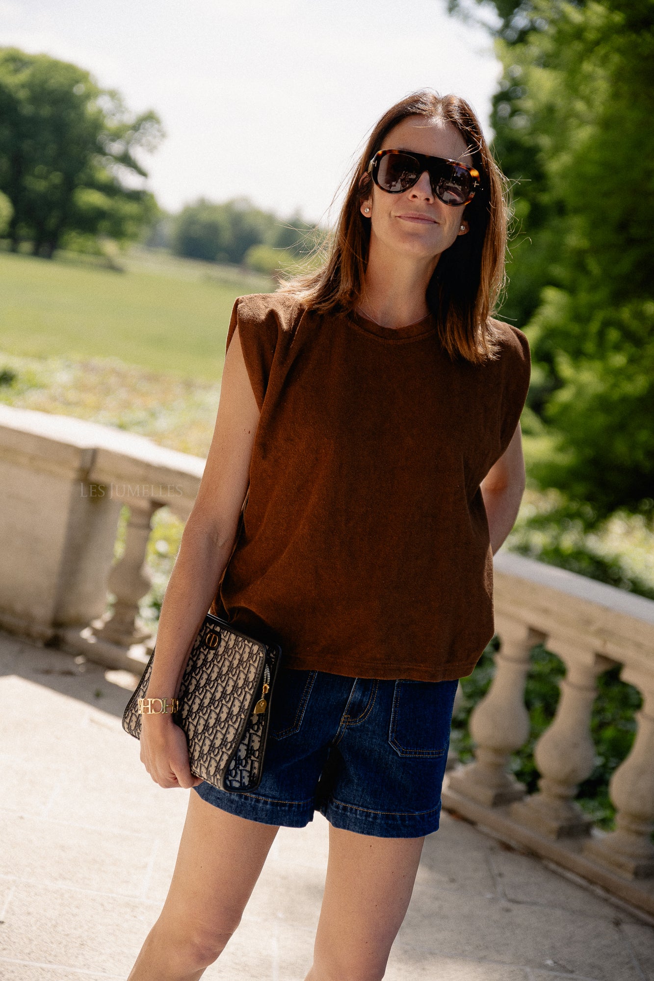 Clara SS terry shirt hot chocolate