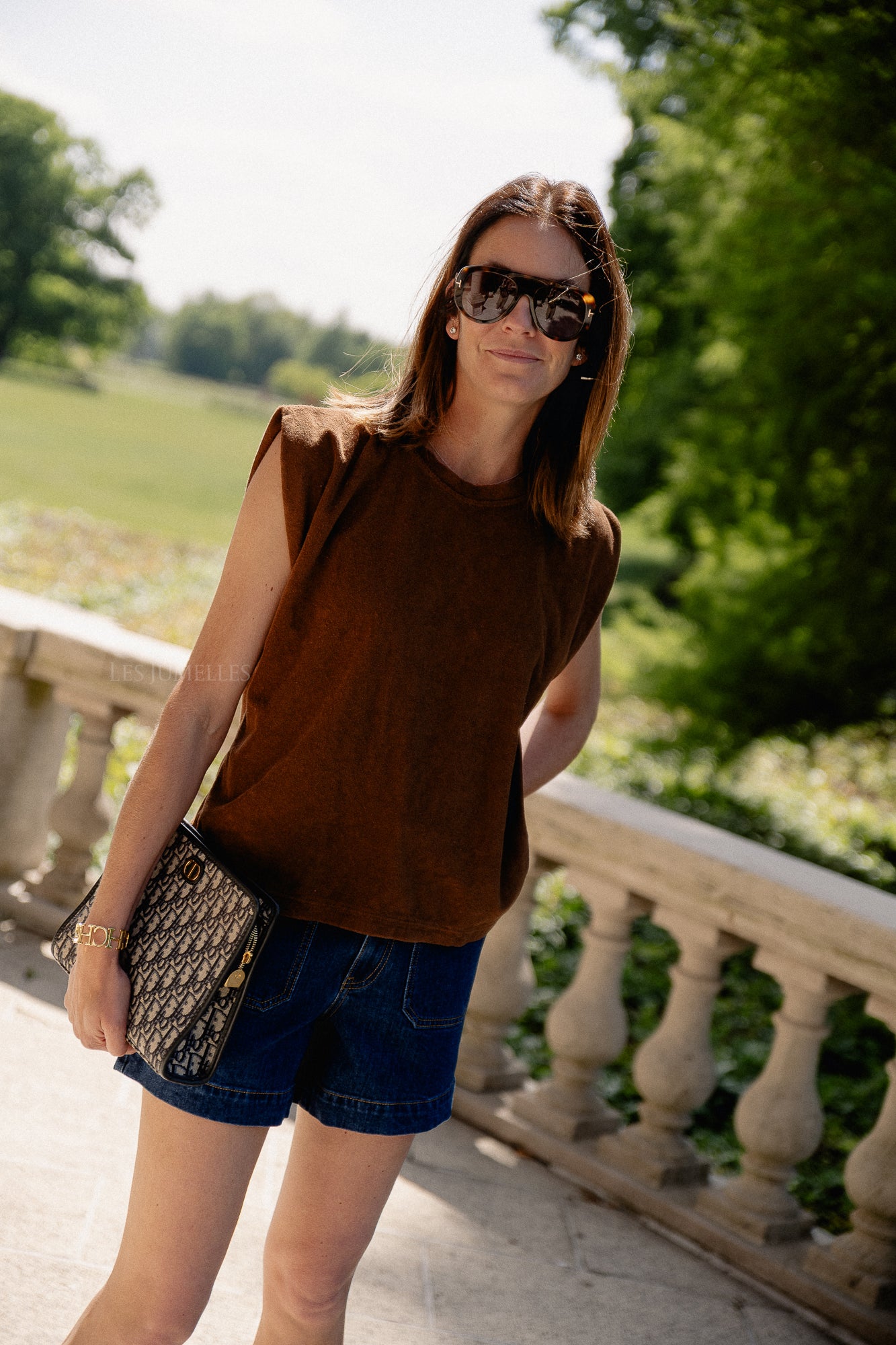 Clara SS terry shirt hot chocolate
