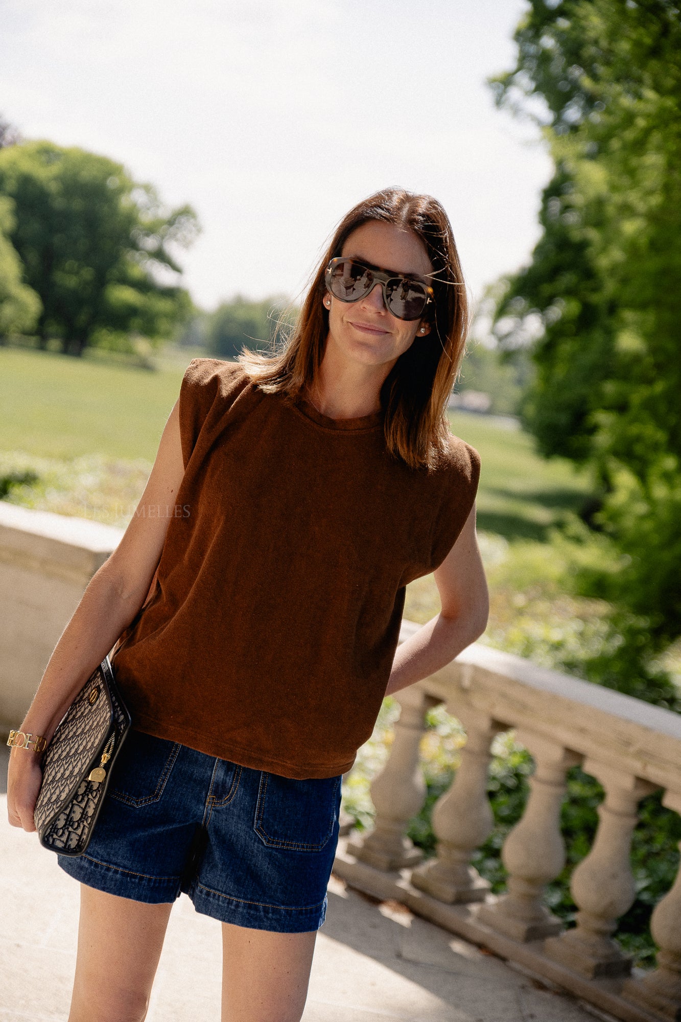 Clara SS terry shirt hot chocolate