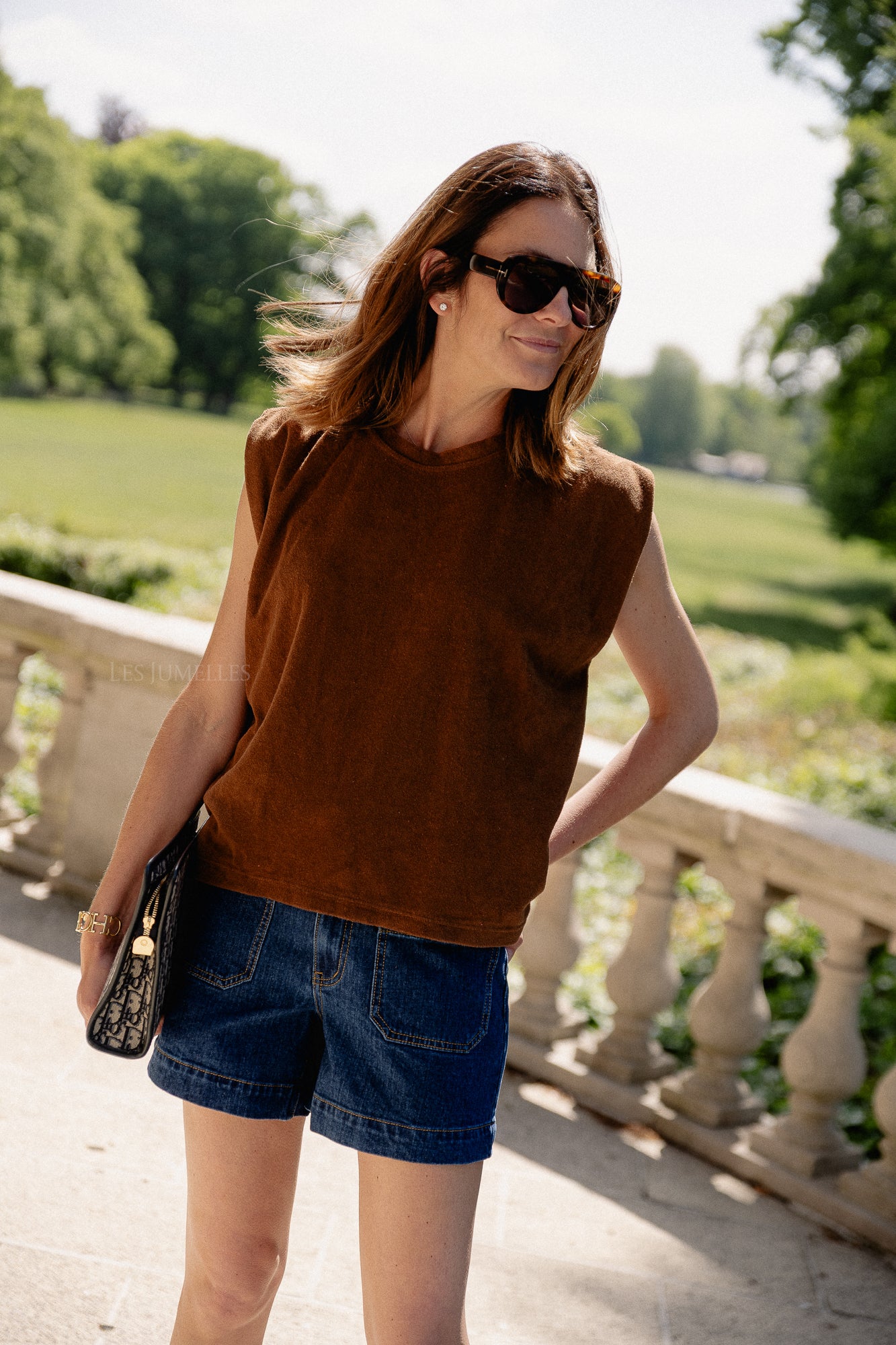 Clara SS terry shirt hot chocolate