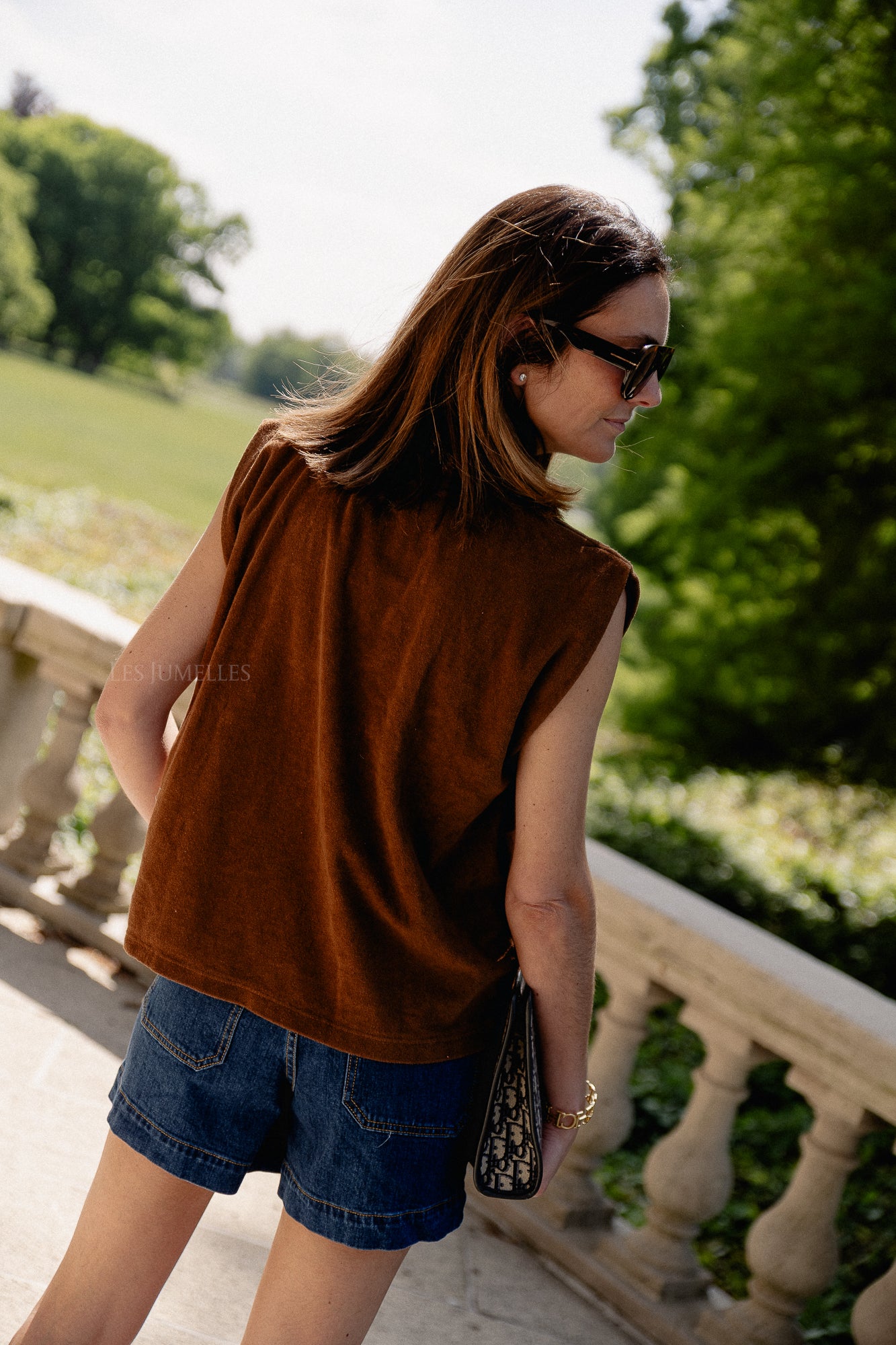 Clara SS terry shirt hot chocolate