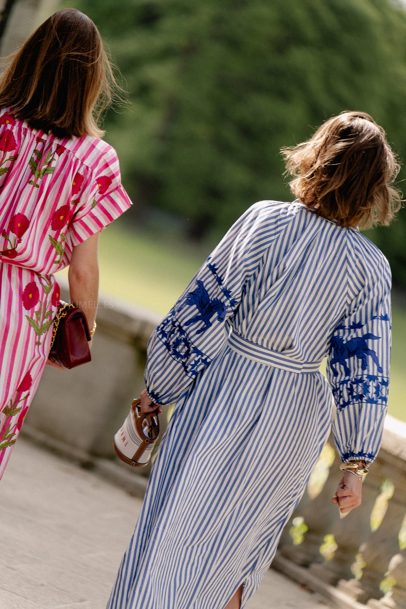 Quinn maxi dress blue stripes