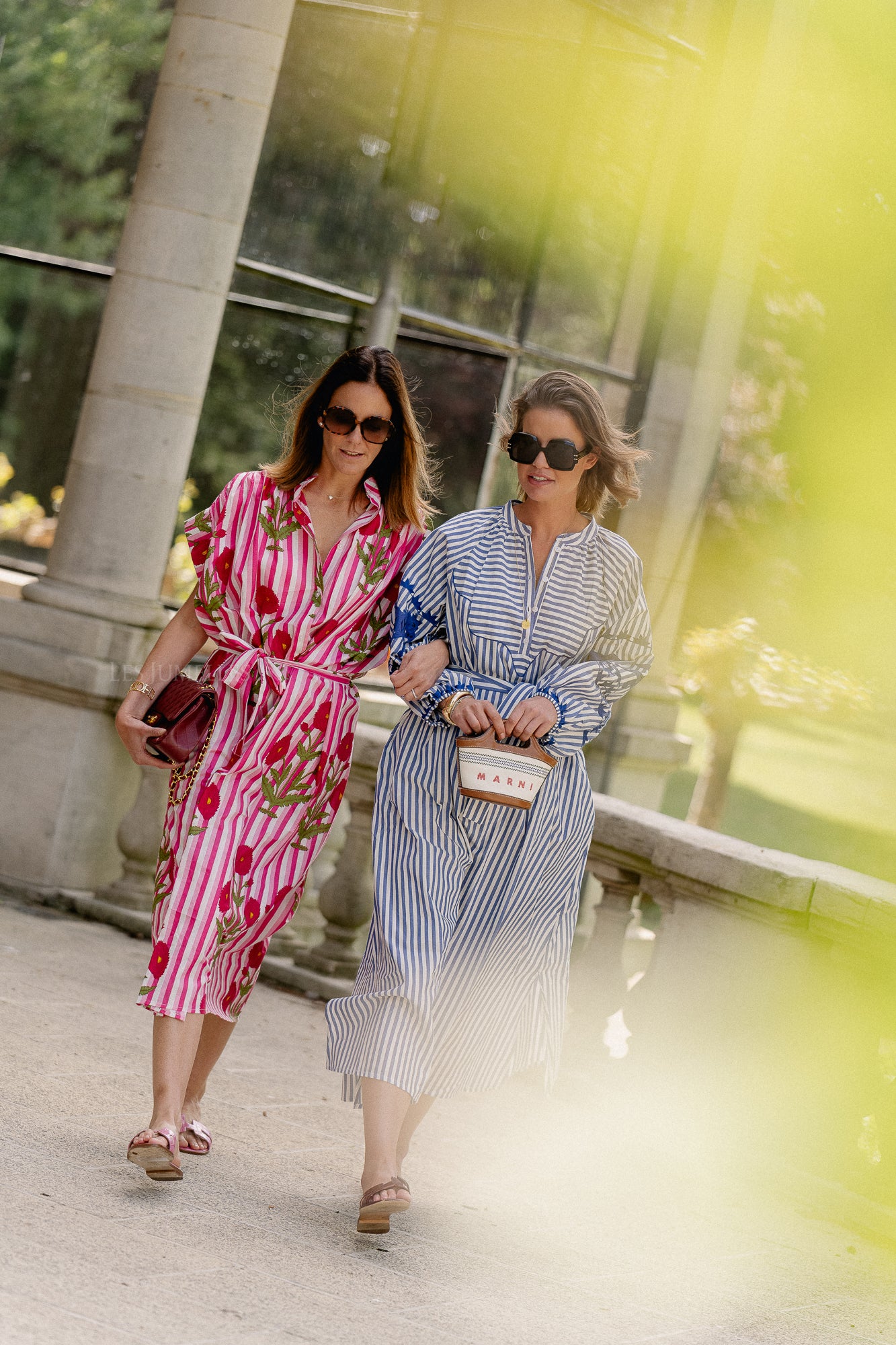 Quinn maxi dress blue stripes