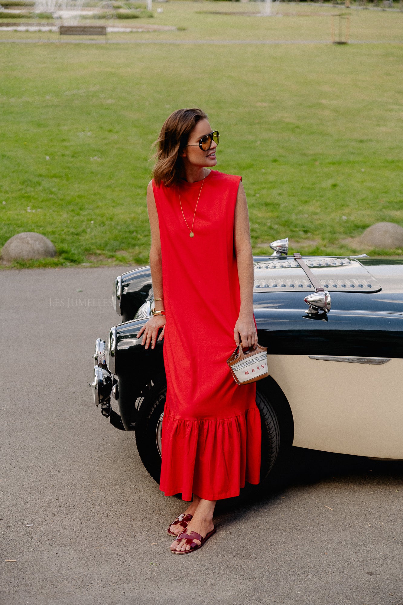 Gustave dress high risk red