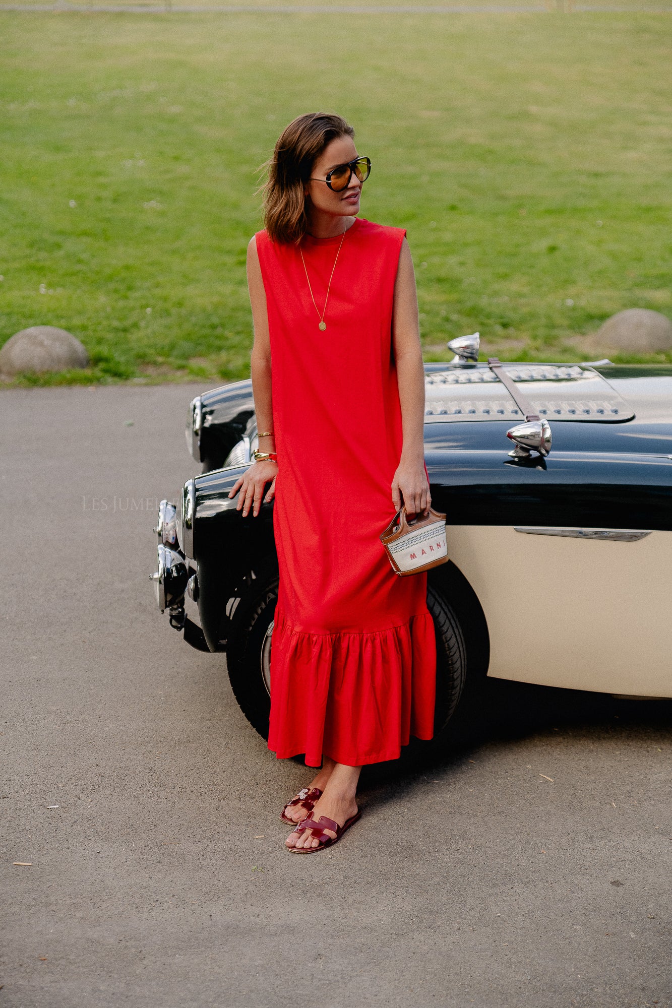 Gustave dress high risk red