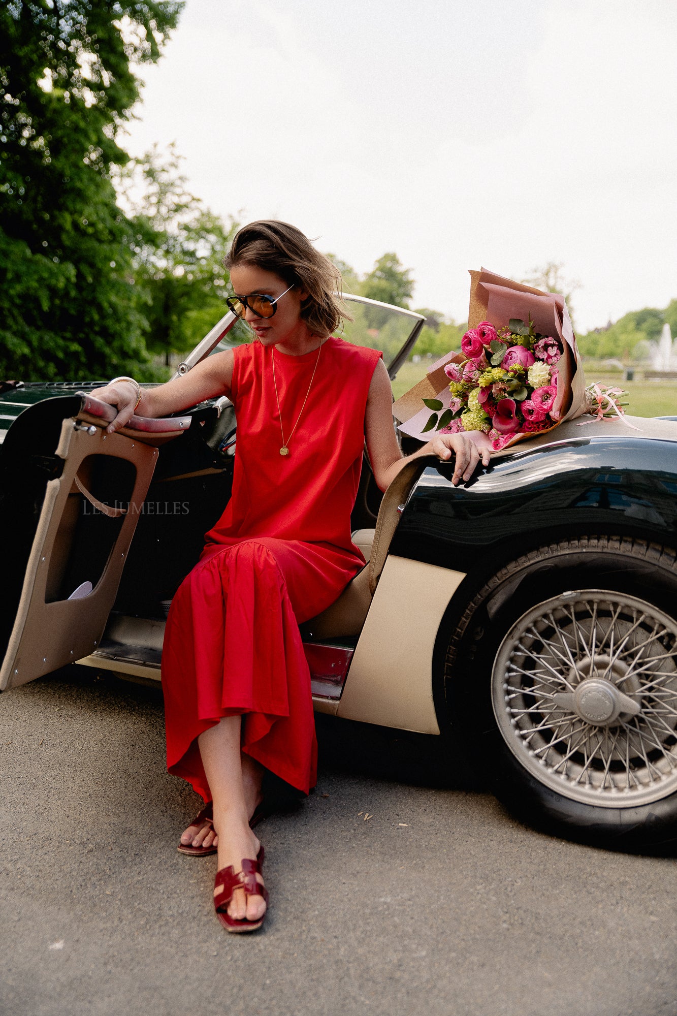 Gustave dress high risk red