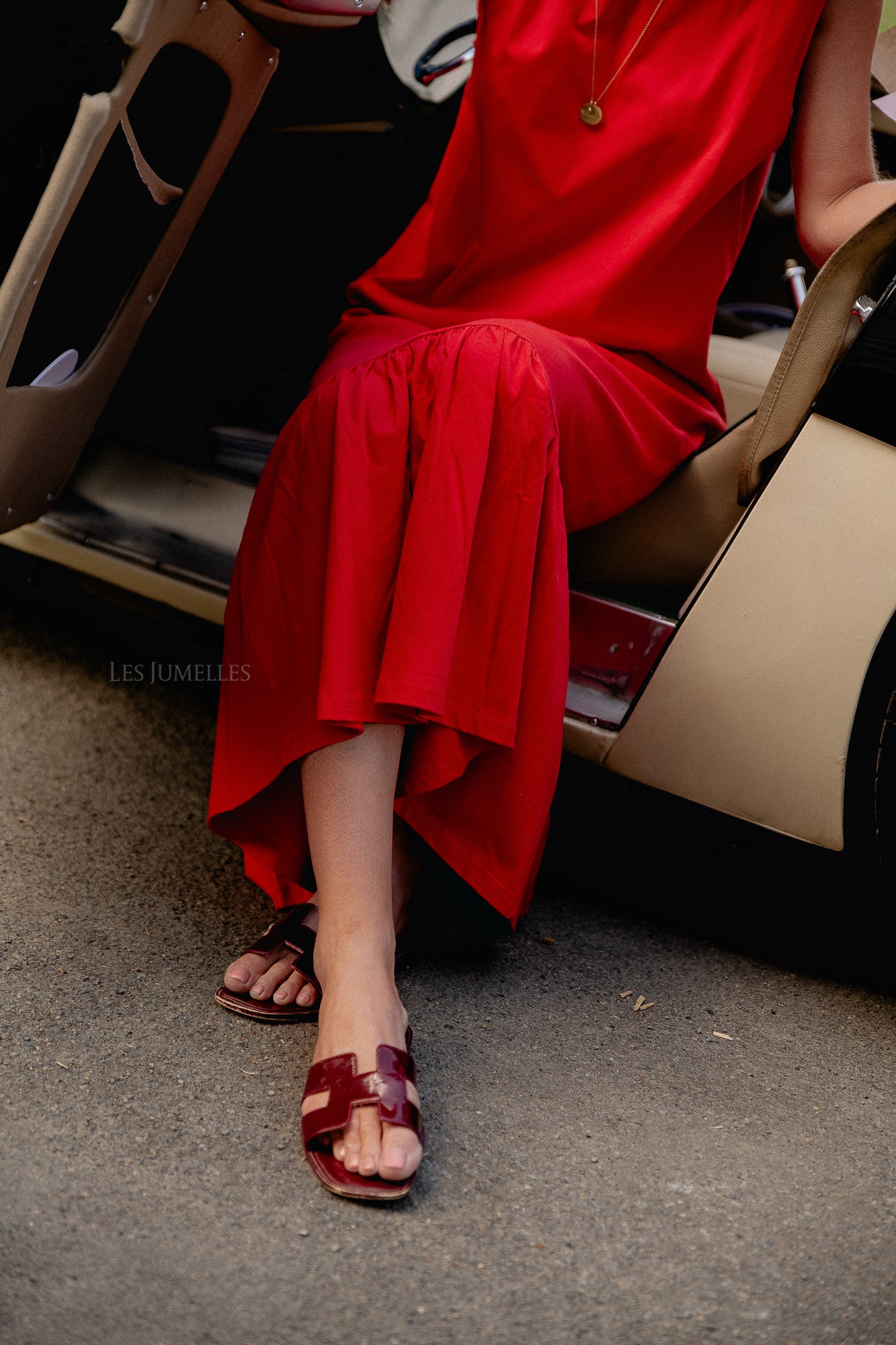 Gustave dress high risk red