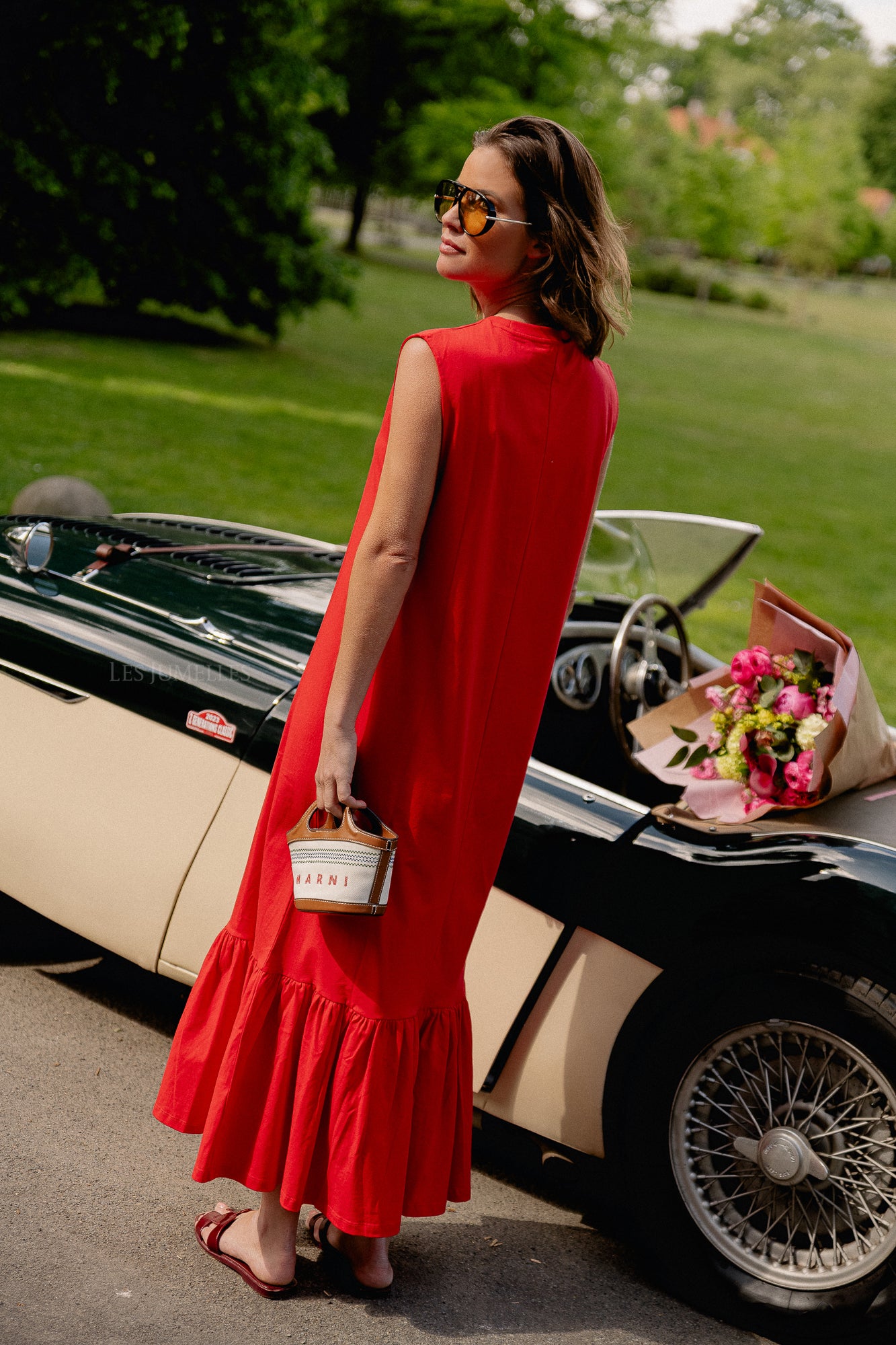 Gustave dress high risk red