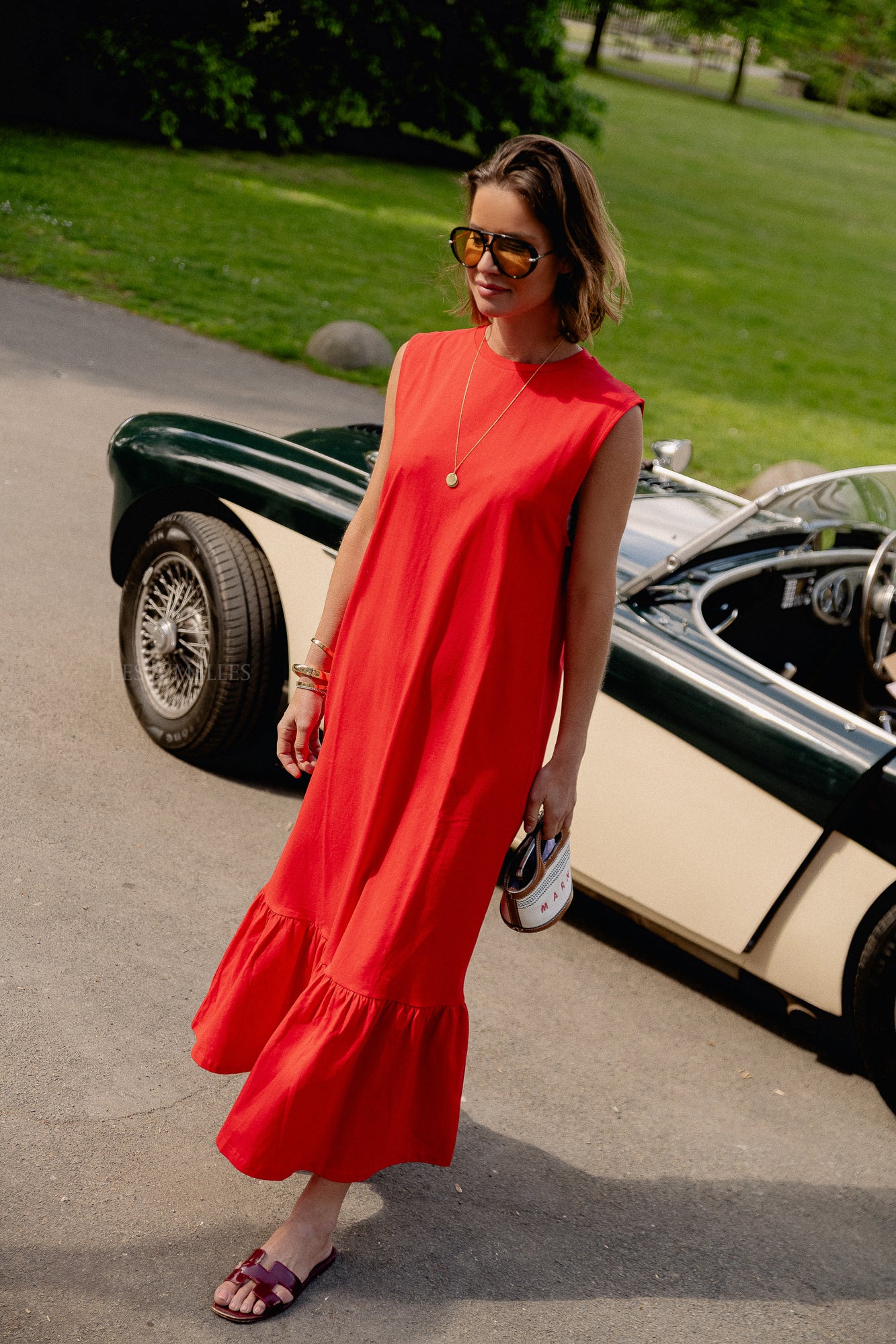 Gustave dress high risk red