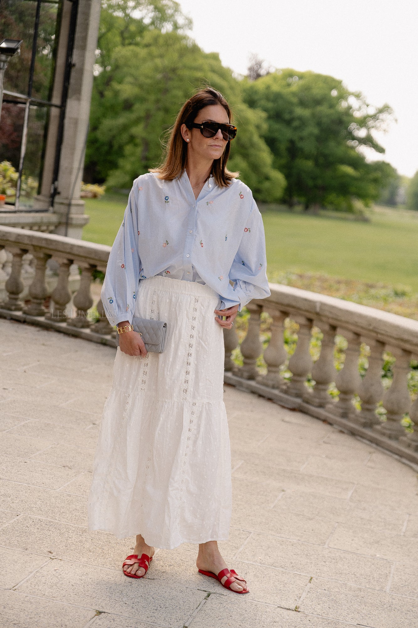 YASThia HW ankle skirt star white