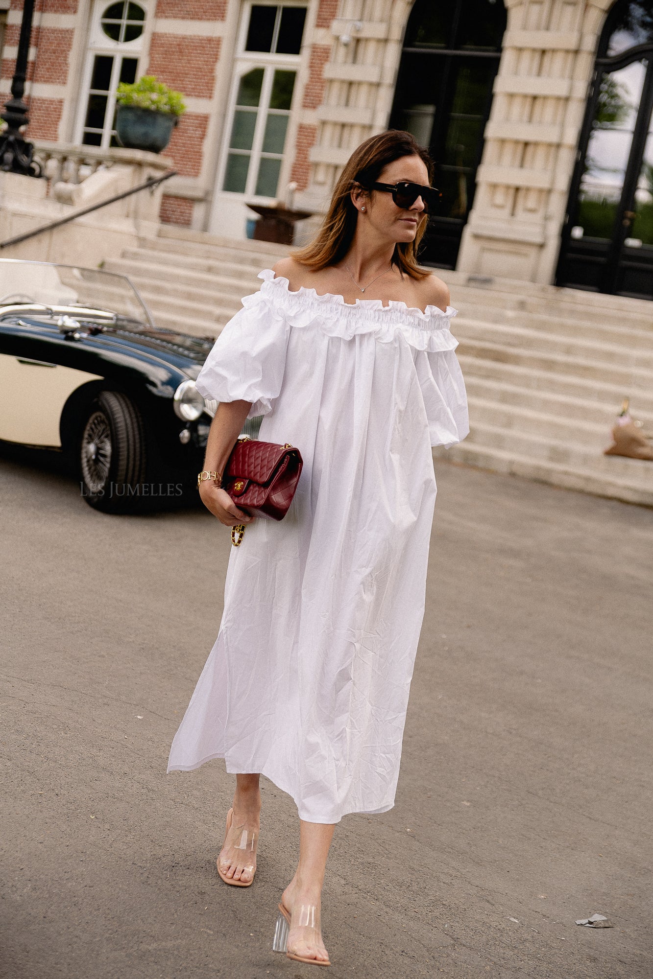 Eleonore off shoulder maxi dress white