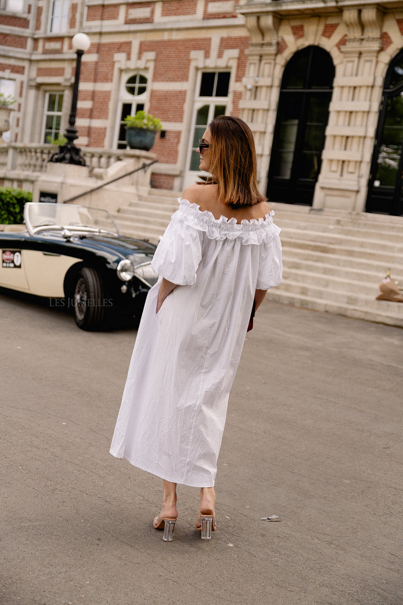 Eleonore off shoulder maxi dress white