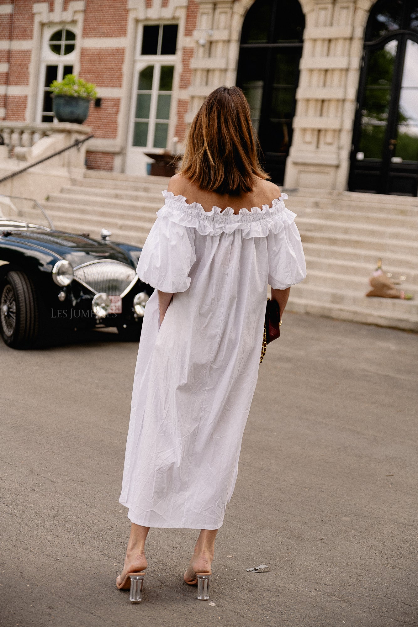 Eleonore off shoulder maxi dress white