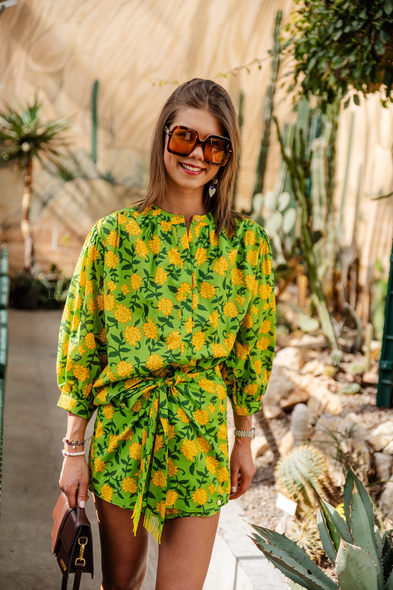 Felice LS blouse pineapple flower