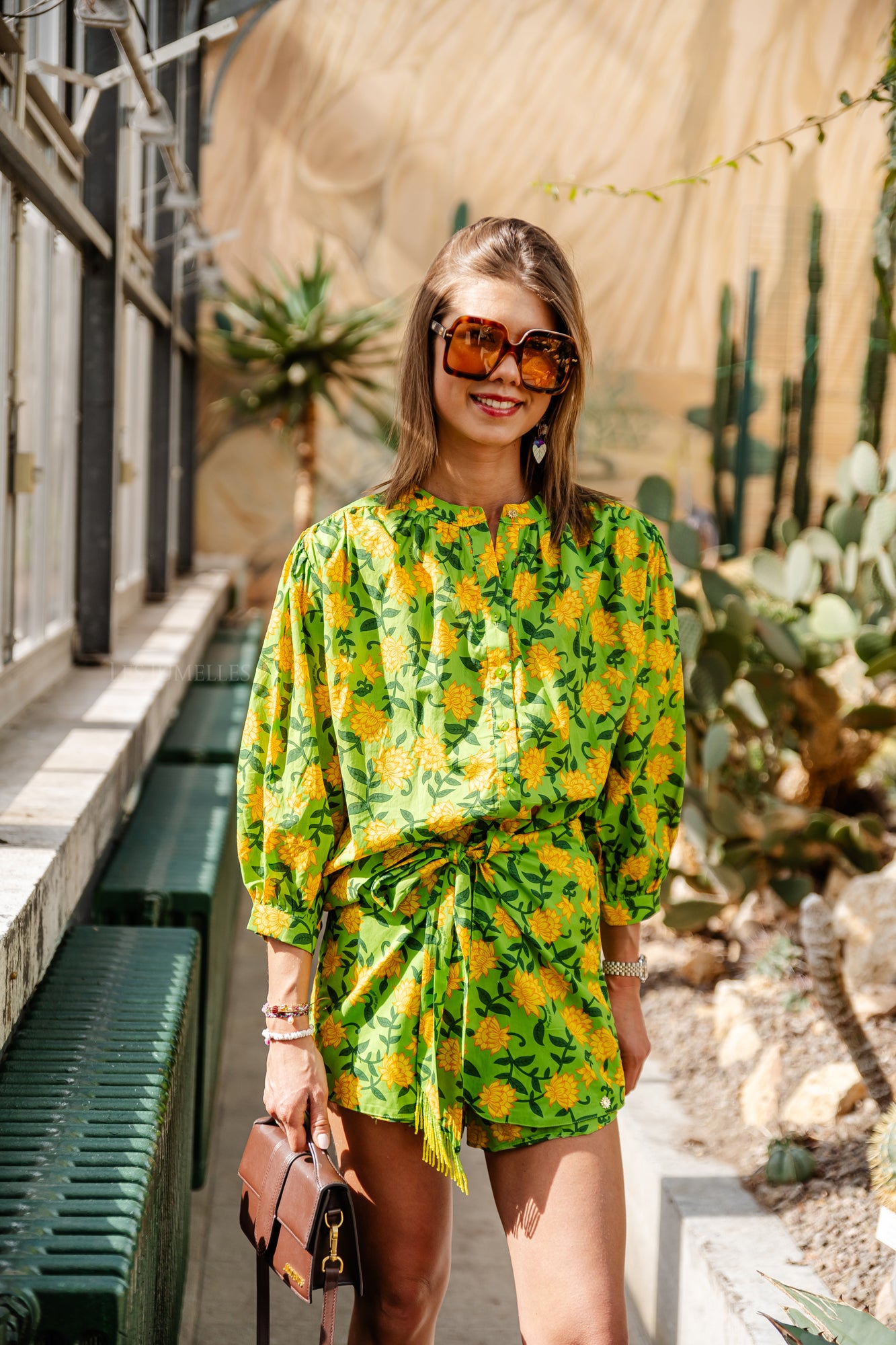 Felice LS blouse pineapple flower