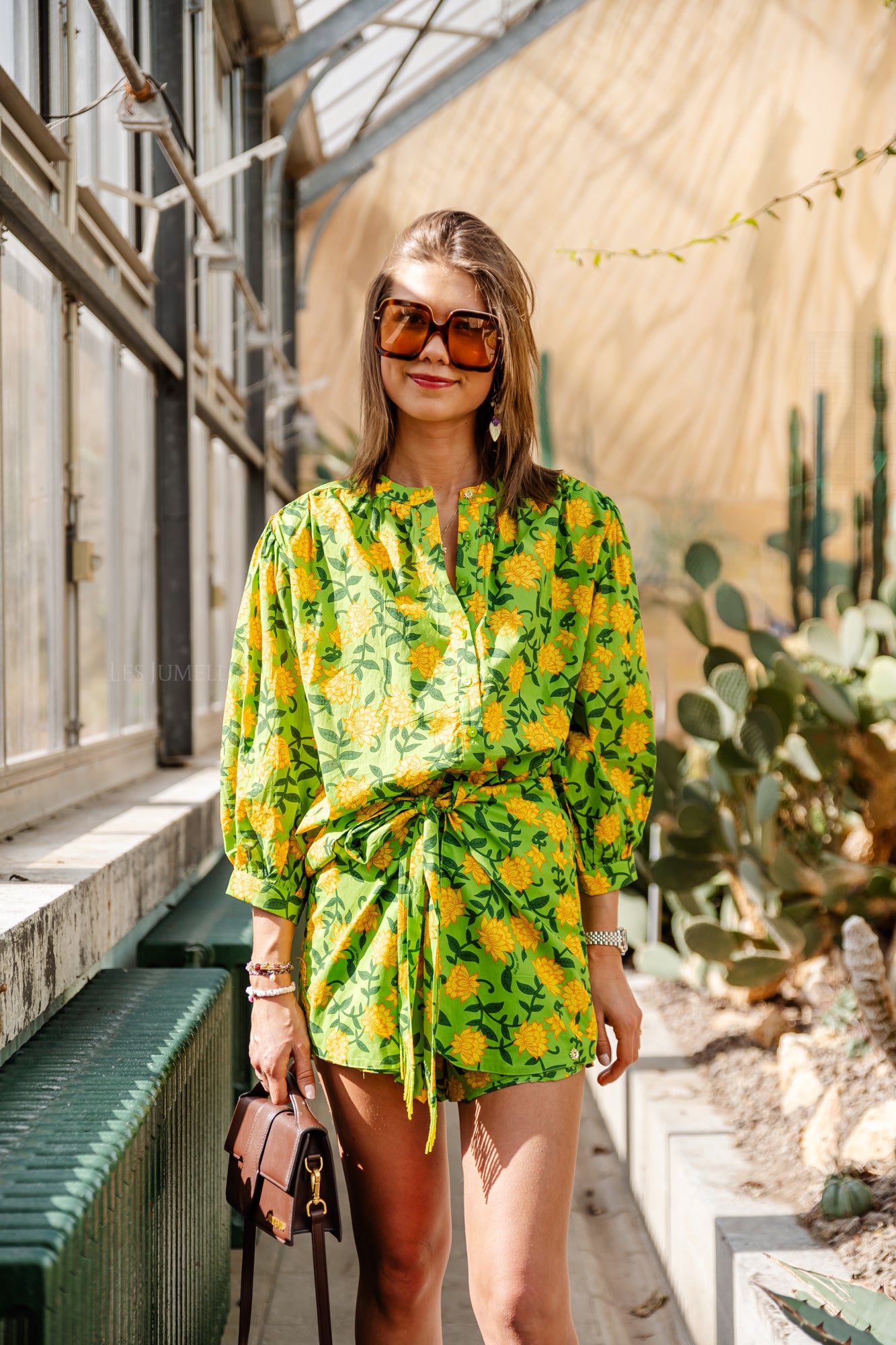 Felice LS blouse pineapple flower