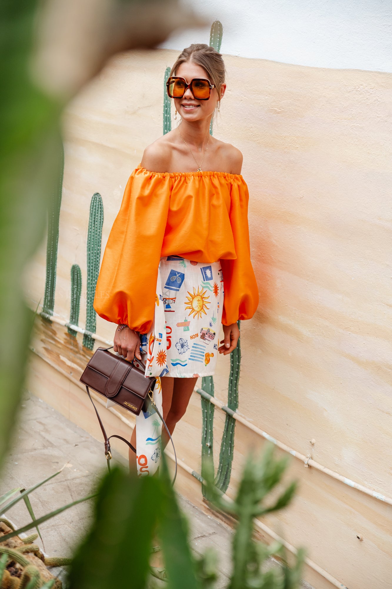 Ella off shoulder blouse orange