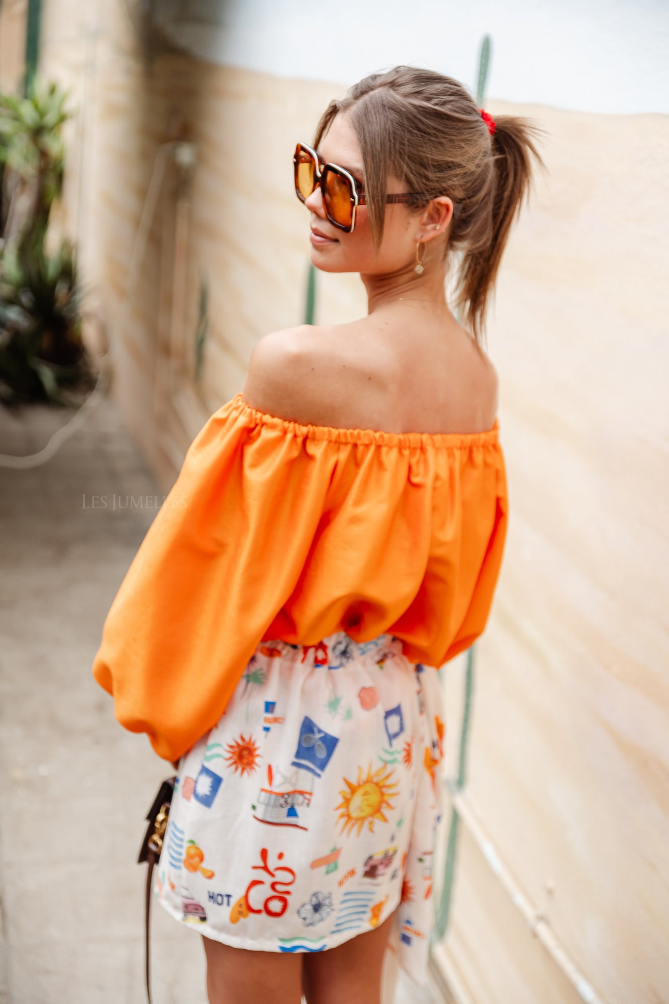 Ella off shoulder blouse orange
